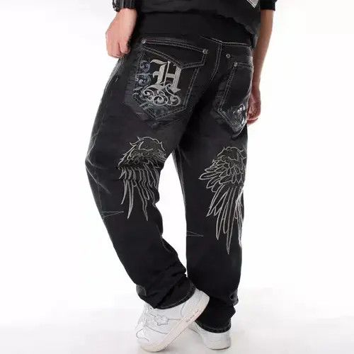 Designer × Japanese Brand × Jean Baggy jeans with embroidery Size US 32 / EU 48 - 2 Thumbnail