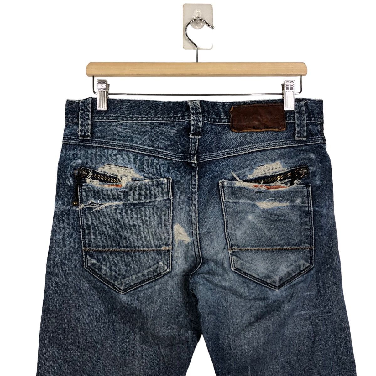 Japanese Brand 🔥Rare 90’s Vintage Distressed Denim Jeans Back Number Japan Size US 32 / EU 48 - 9 Thumbnail