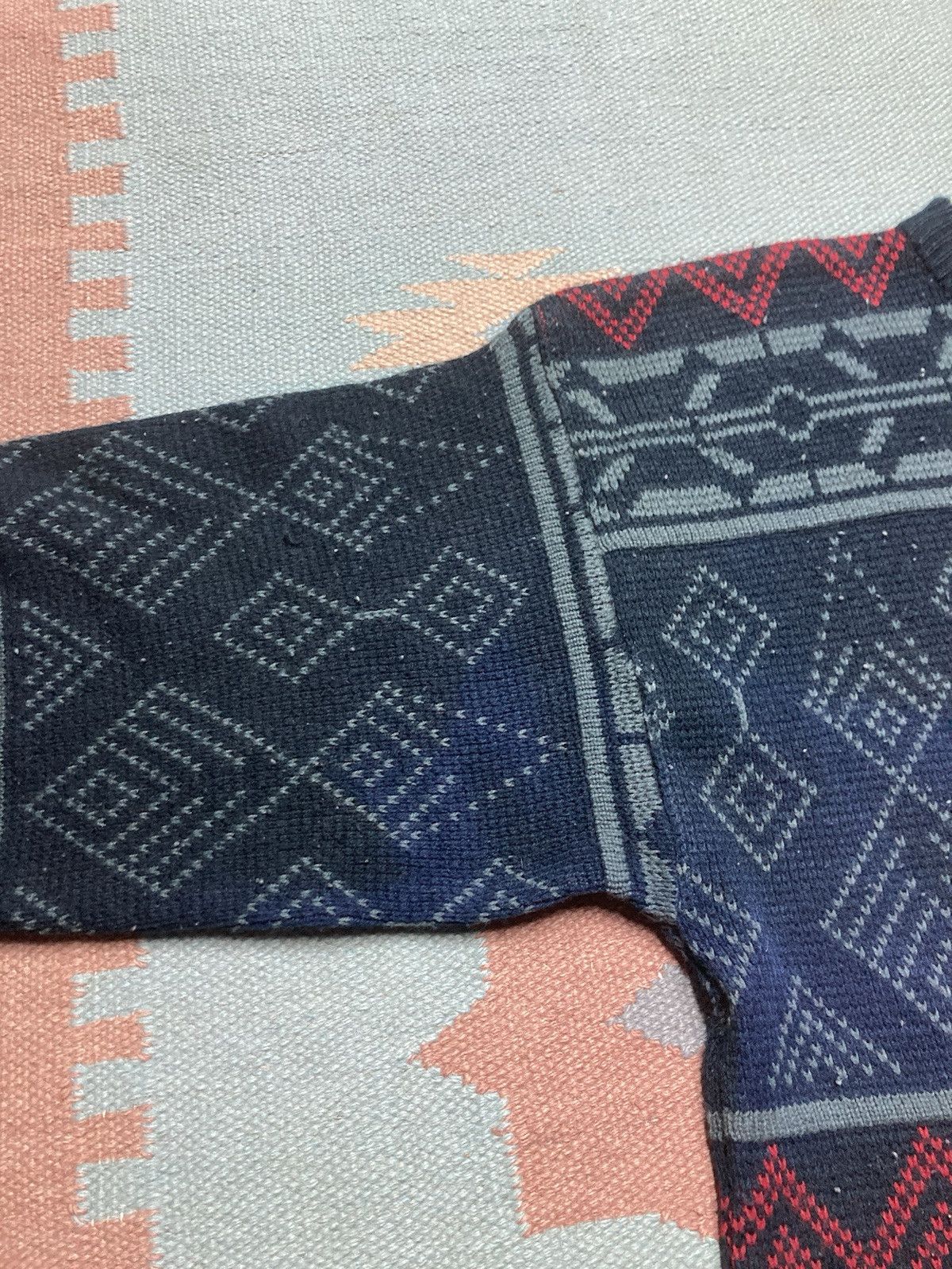 Sears × Vintage Vtg acrylic knit sweater sears geometric abstract grandpa L Size US L / EU 52-54 / 3 - 3 Thumbnail