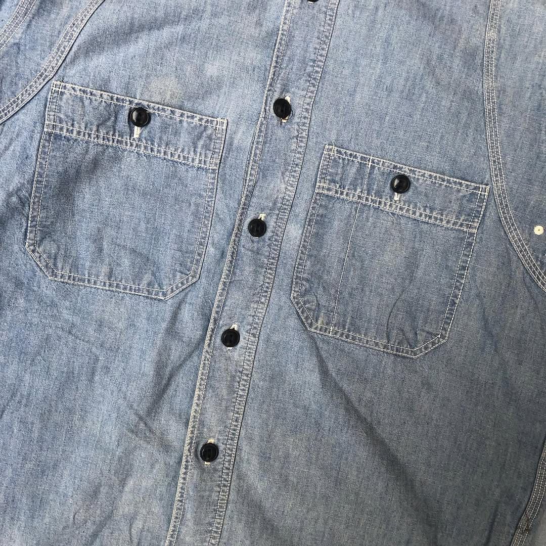 Japanese Brand × Sugar Cane × Toyo Enterprises Vintage sugarcane faded chambray workshirt Size US S / EU 44-46 / 1 - 6 Thumbnail