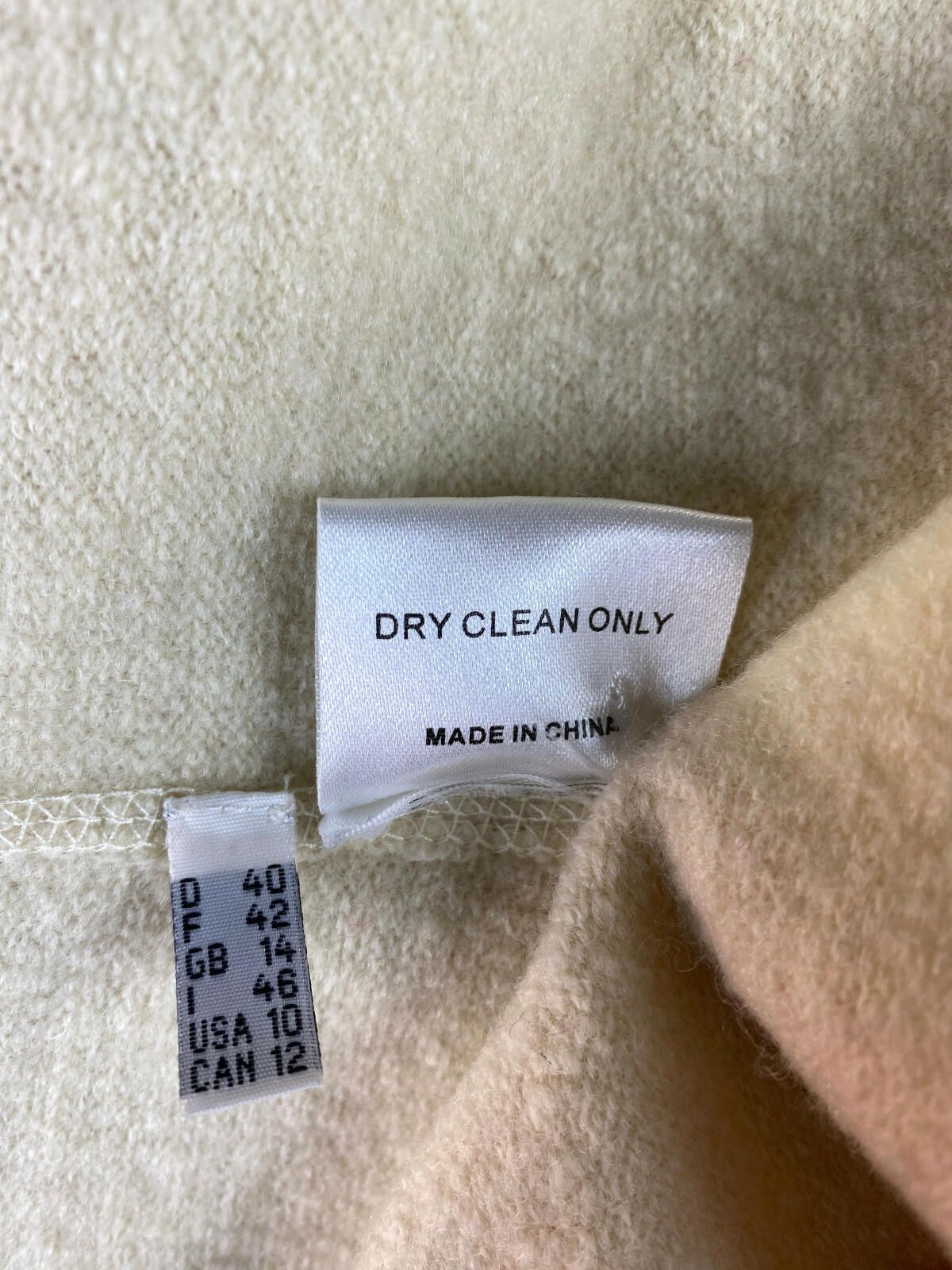 Designer Ischiko by Oska Beige Wool Acymetric Zip Up Jacket Size 10 Size L / US 10 / IT 46 - 10 Thumbnail