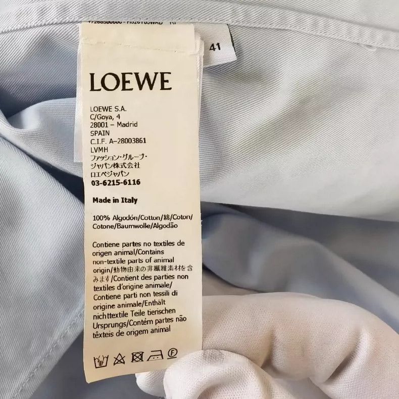 Loewe LOEWE Solid color front pocket Logo printed long sleeve sh Size L / US 10 / IT 46 - 5 Thumbnail