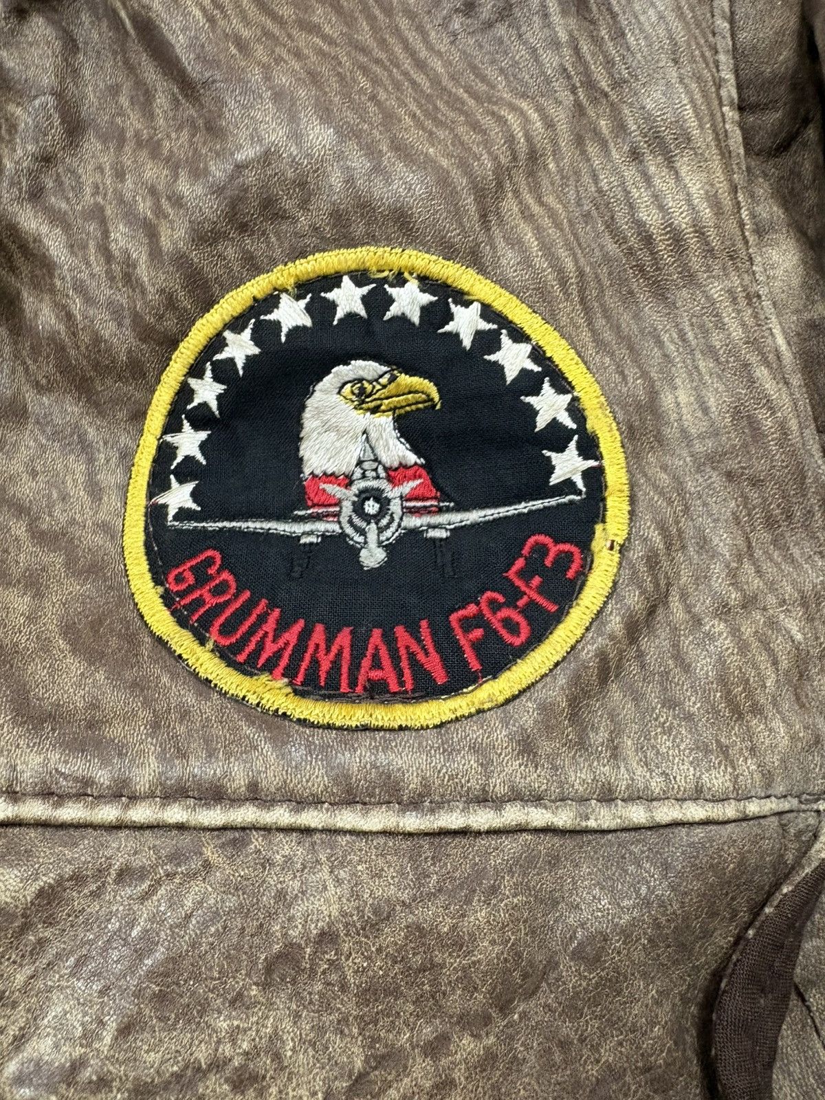 Leather Vintage A2 Distressed Leather Bomber Flight Jacket USA Patch Size US M / EU 48-50 / 2 - 20 Thumbnail
