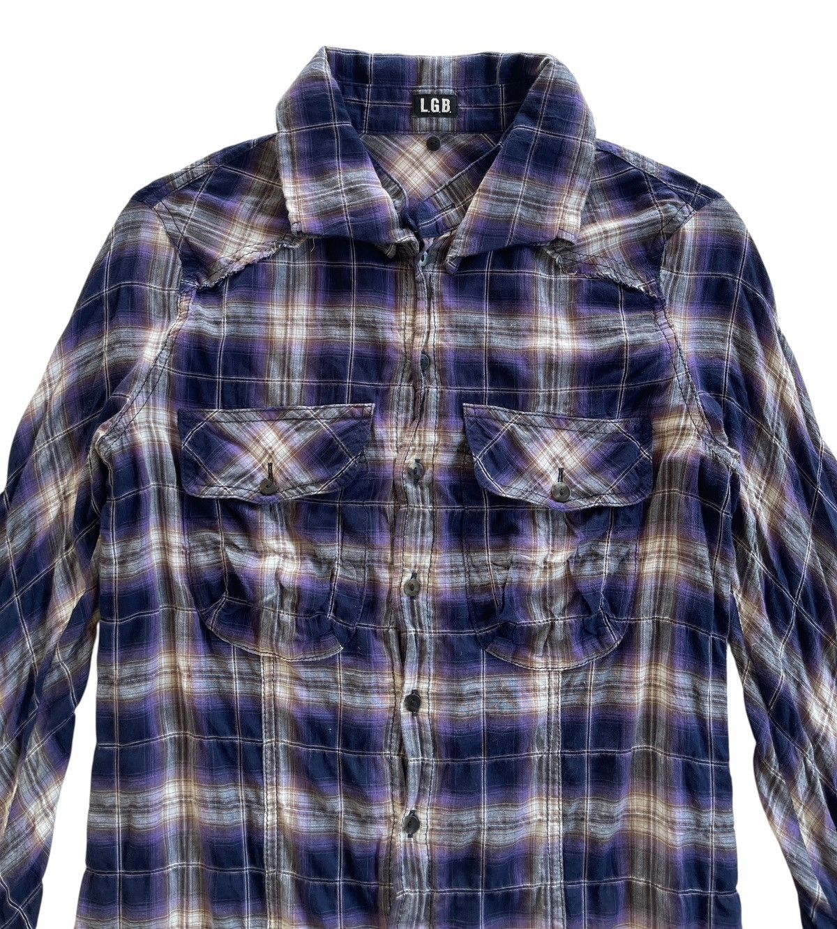 Le Grande Bleu (L.G.B.) Le Grande Bleu Rockabilly Shadow Fringes Flannel Shirt Size US S / EU 44-46 / 1 - 4 Thumbnail
