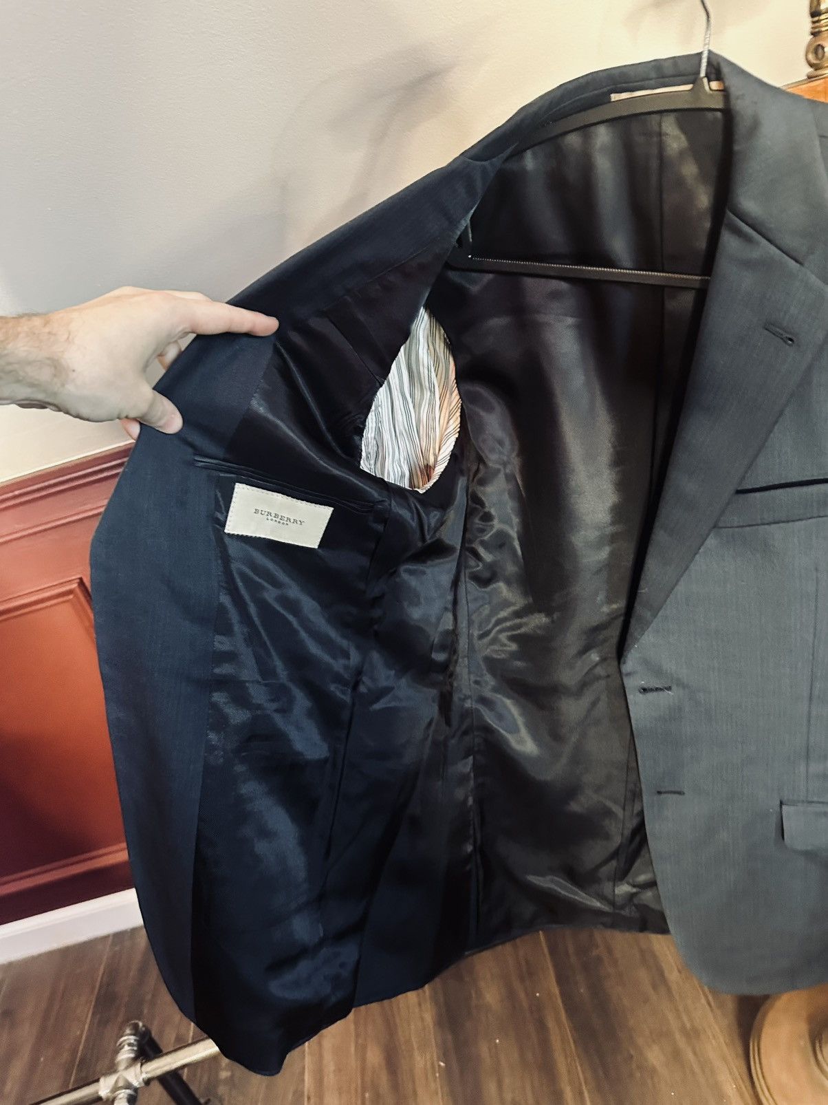 Burberry Navy blue herringbone striped wool MiUSA jacket Size 38R - 11 Thumbnail