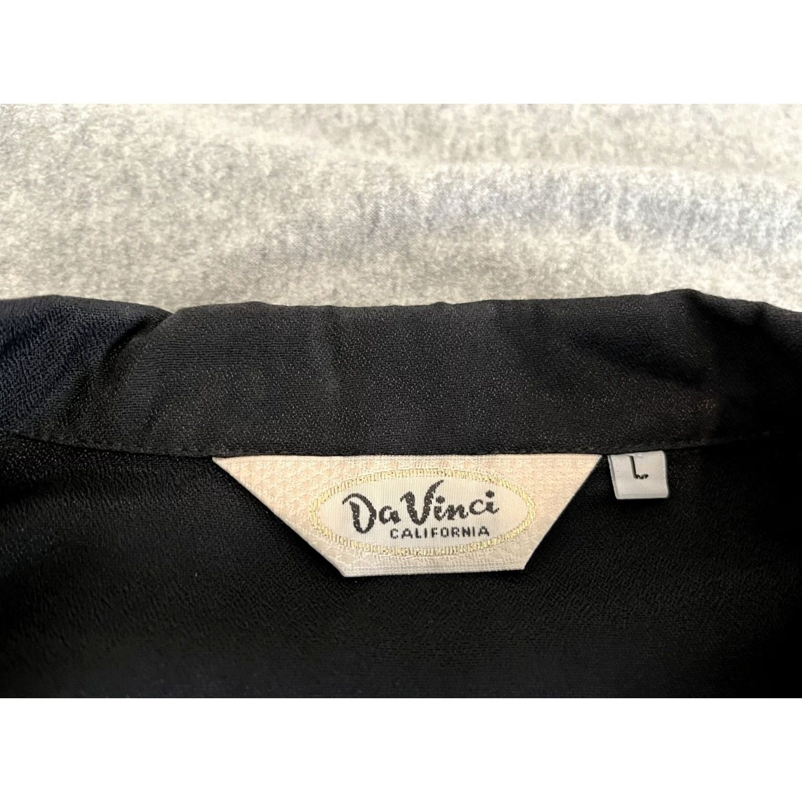 Vintage Da Vinci Button-Up Shirt Men L Black Rayon Acetate Embroidered Retro 90s California Two and a Half Men Charlie Sheen Size US L / EU 52-54 / 3 - 2 Thumbnail