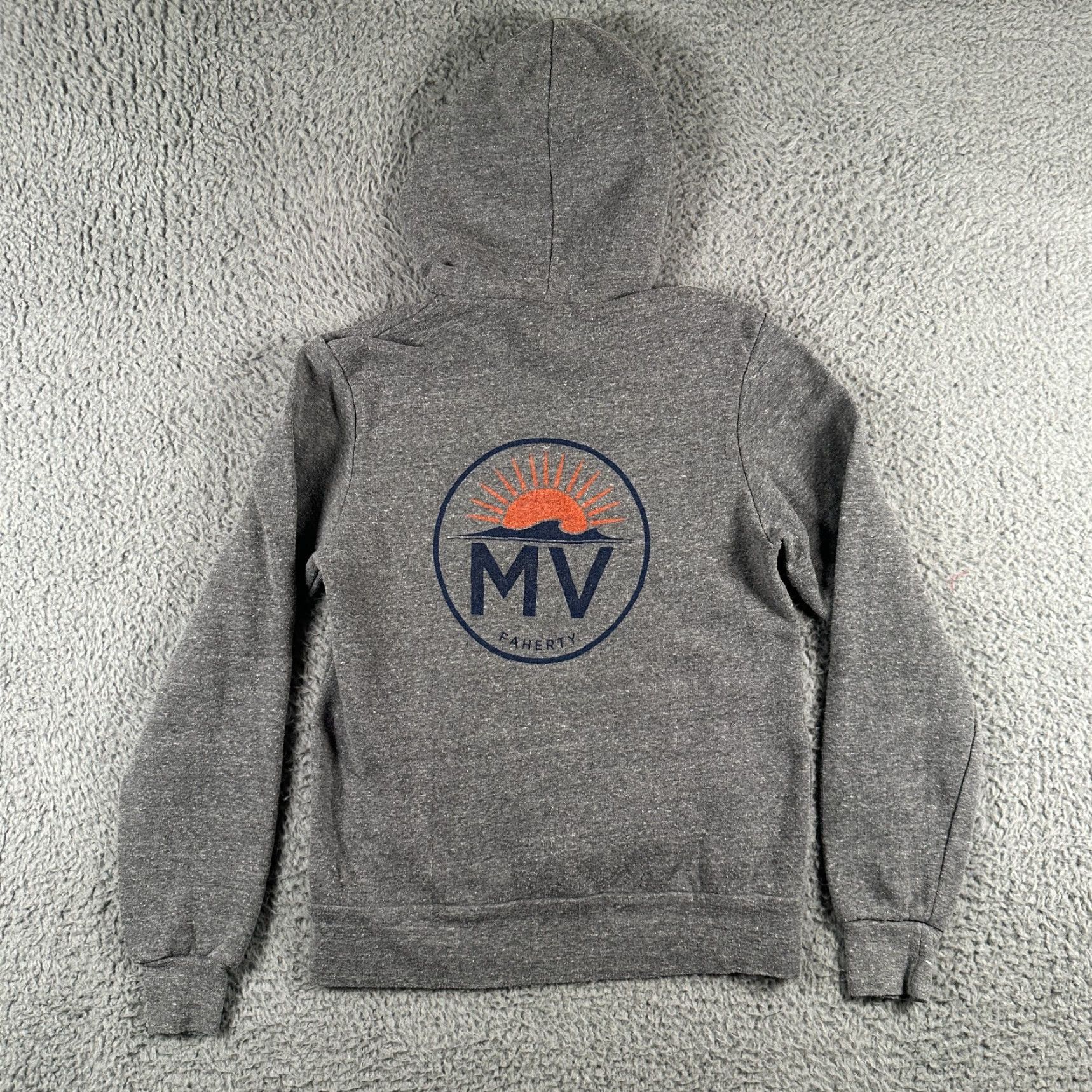 Faherty Faherty Hoodie Mens Pullover Light Weight Gray Cotton Knit Logo Vintage No Drawstring M Size US M / EU 48-50 / 2 - 6 Thumbnail