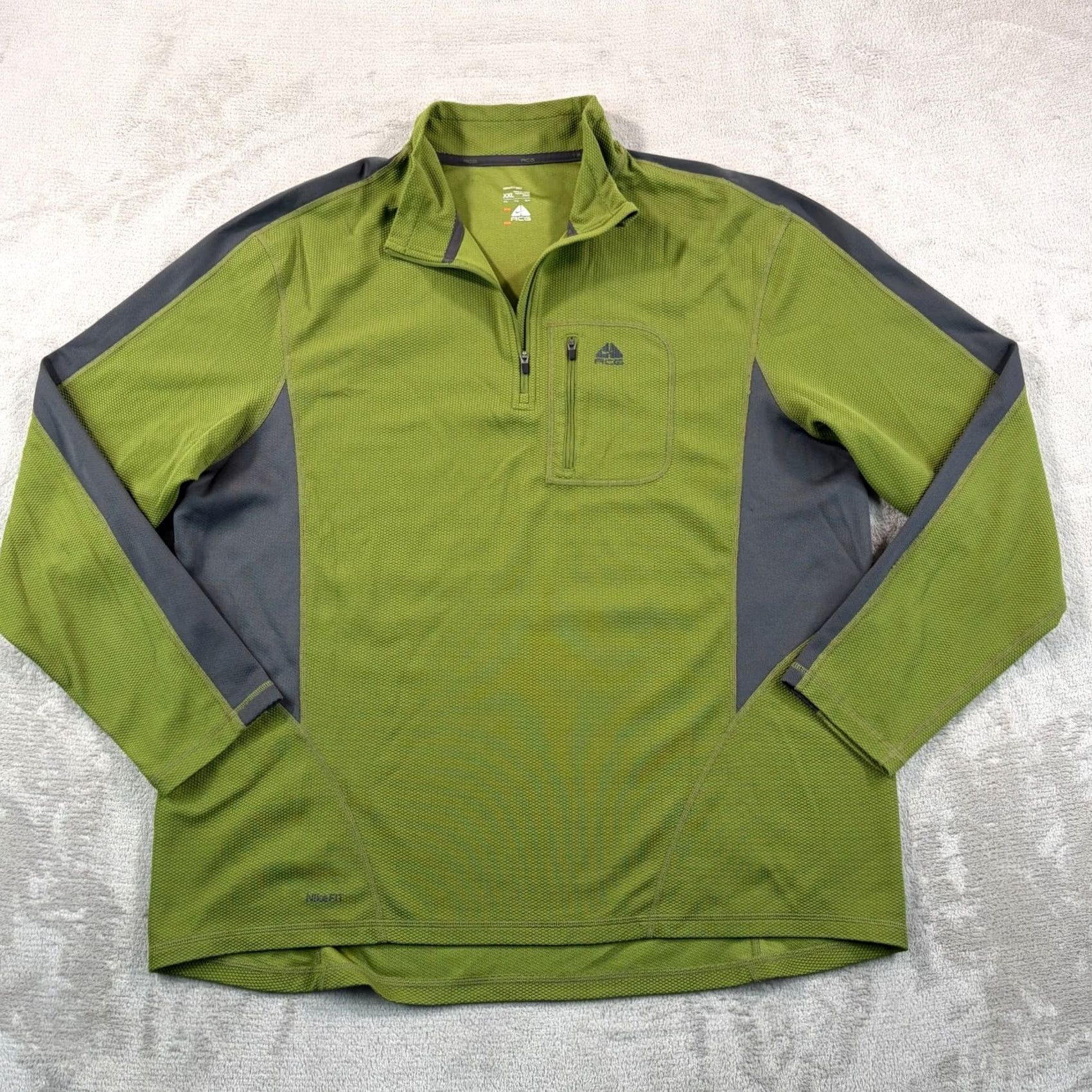 Nike Nike ACG Fit Dry Quarter Zip Pullover Top Men 2XL Green Grey Sportswear Activewear Casual Workwear 1/4 Zip Mock Neck Nike Logo ACG Dri-FIT ACG nweta Size US XXL / EU 58 / 5 - 4 Thumbnail