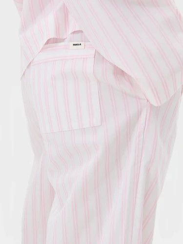 Tekla o1mle0525 Unisex Poplin Pyjamas Pants Hatty Stripes in Pink Size 30" / US 8 / IT 44 - 5 Thumbnail