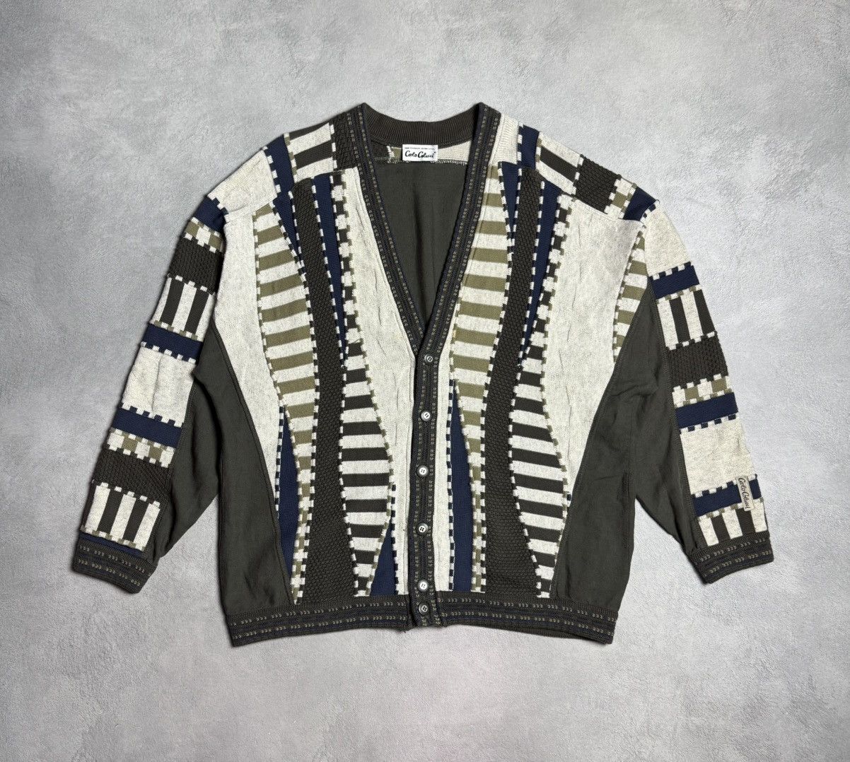 Carlo Colucci Carlo Colucci Vintage Cotton Acrylic V-Neck Knit Cardigan Size US XXL / EU 58 / 5 - 1 Thumbnail