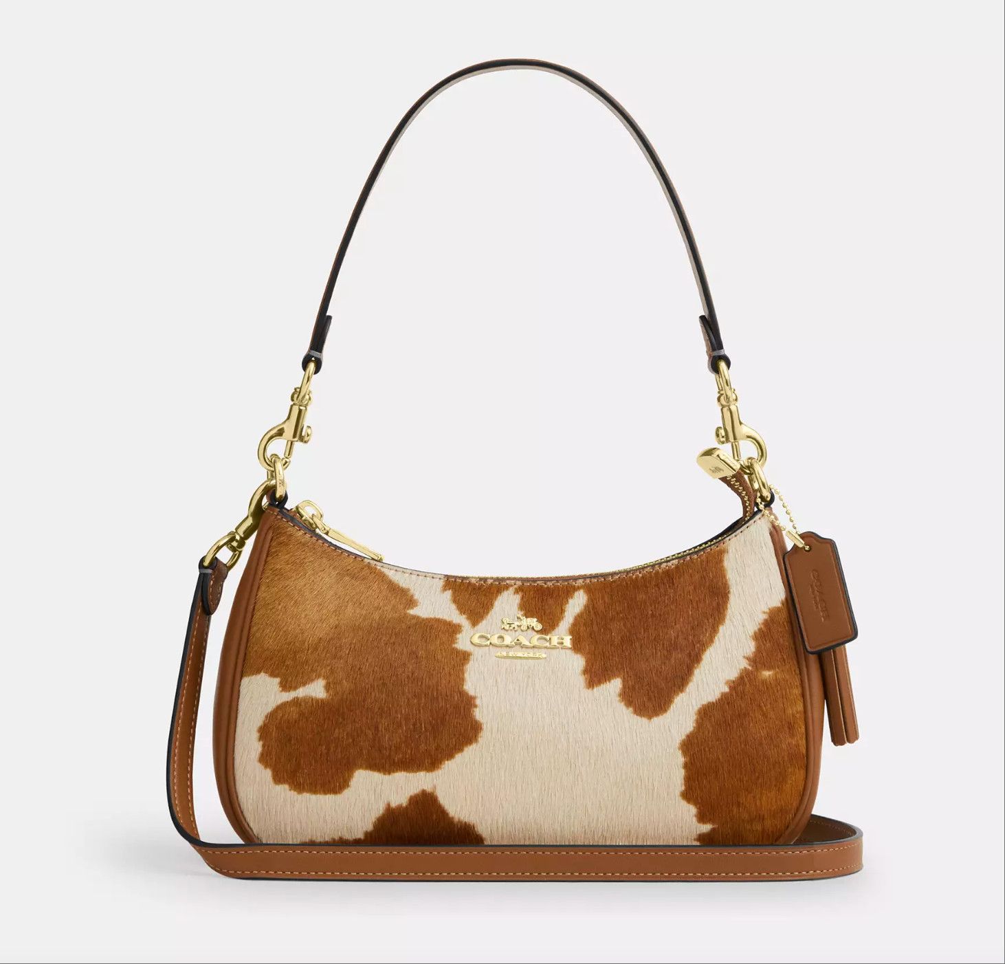 Coach Teri Shoulder Bag In Haircalf With Cow Print CDW45 Size ONE SIZE - 13 Thumbnail
