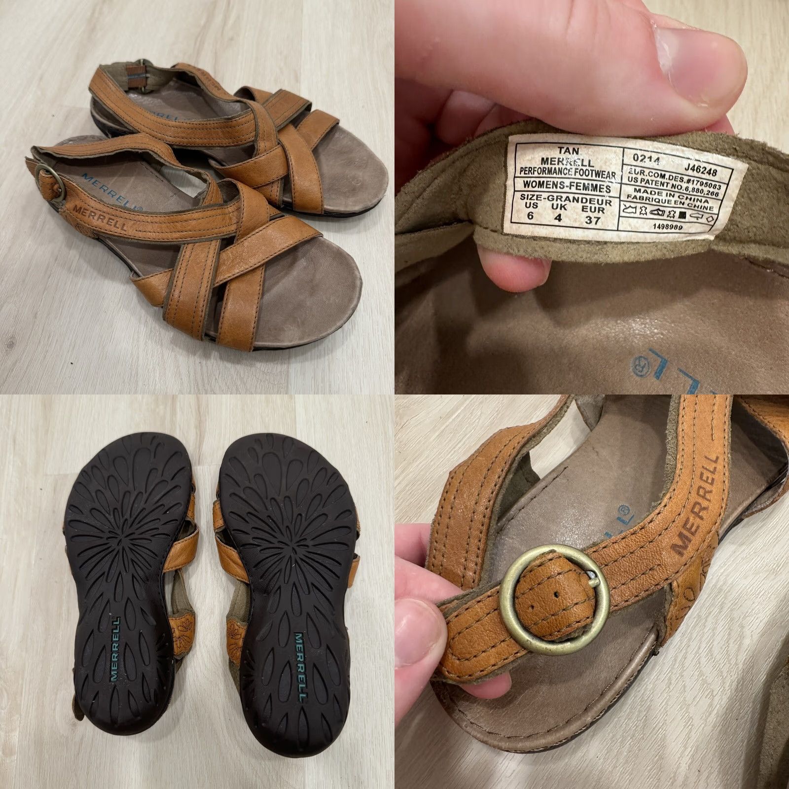 Merrell Merrell Sandals Leather Cross-Strap Slingback Women Brown 6 US Size US 6 / IT 36 - 8 Thumbnail