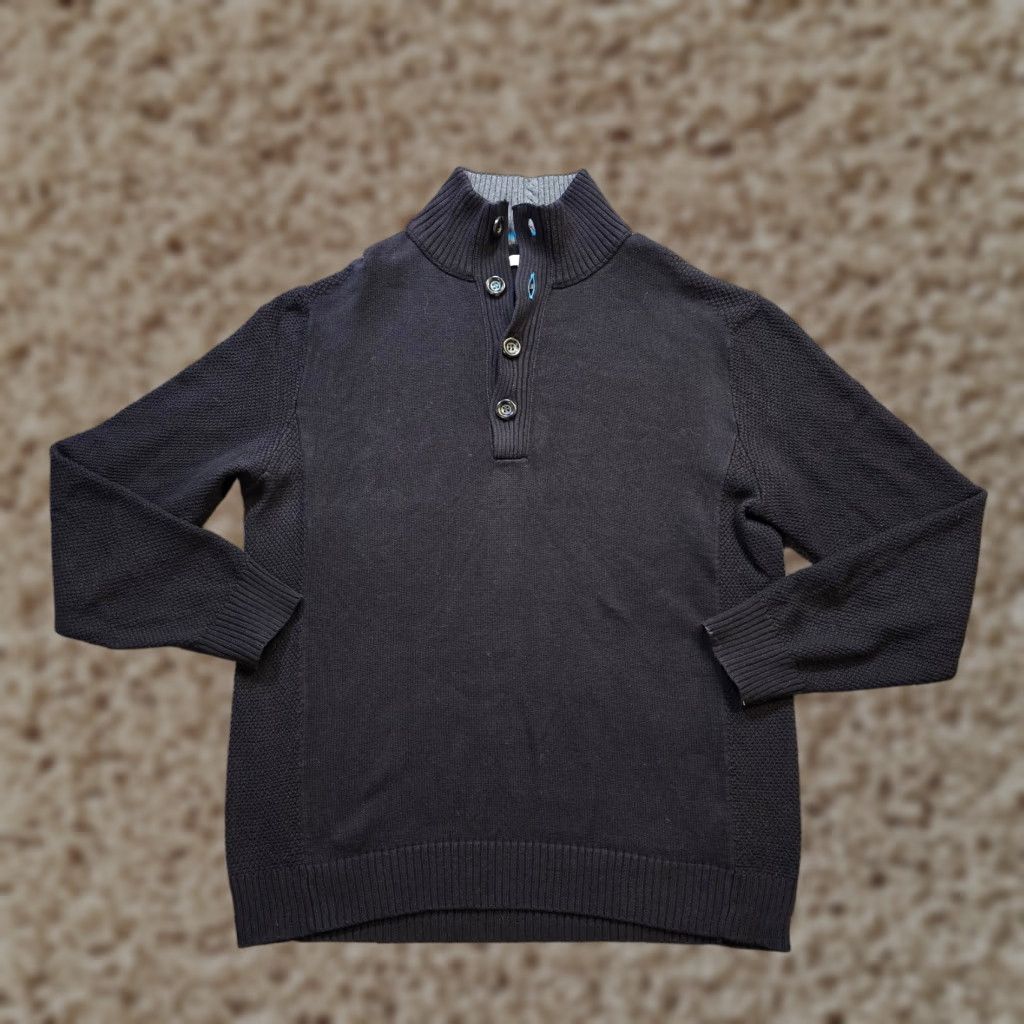 Carbon2Cobalt Carbon 2 Cobalt Sweater Mens L Black Knit Long Sleeve Casual Pullover Mock Neck Cardigan? Size US L / EU 52-54 / 3 - 1 Thumbnail