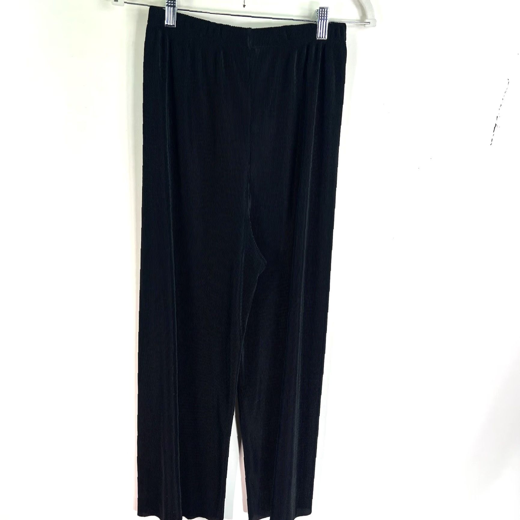 Vintage VINTAGE Pants Women's Size 1 Black Poly US Made 28X26 Wide Leg Stretch Striped Size 25" / US 0 / IT 36 - 4 Thumbnail