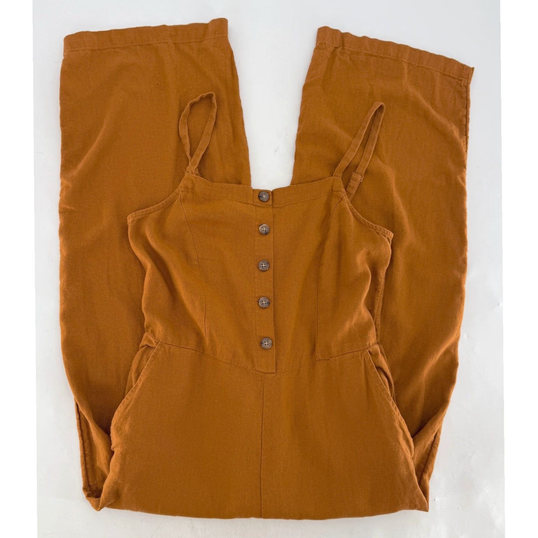 Old Navy Old Navy Jumpsuit Women’s Jumpsuit Brown Button Front Sleeveless Casual Boho 100% Cotton, Chambray Solid Brown Fallcore XS? Not Applicable Size 28" / US 6 / IT 42 - 4 Thumbnail
