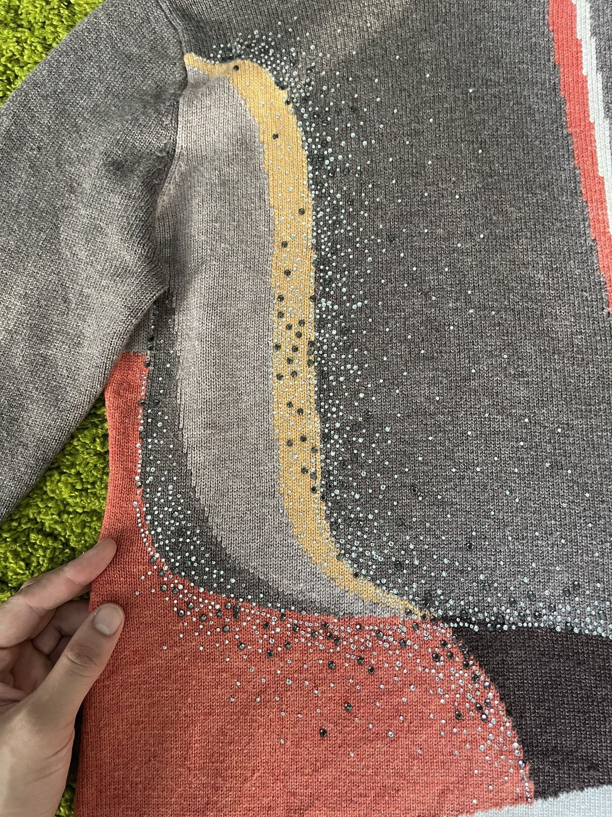 Designer × Missoni × Vintage Missoni 90s vintage rhinestones logo wool sweater Size S / US 4 / IT 40 - 4 Thumbnail