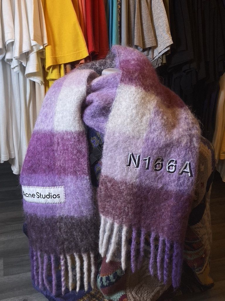 Acne Studios SS2025 Acne Studios Custom Mohair Checked Fringed Scarf Size ONE SIZE - 9 Thumbnail