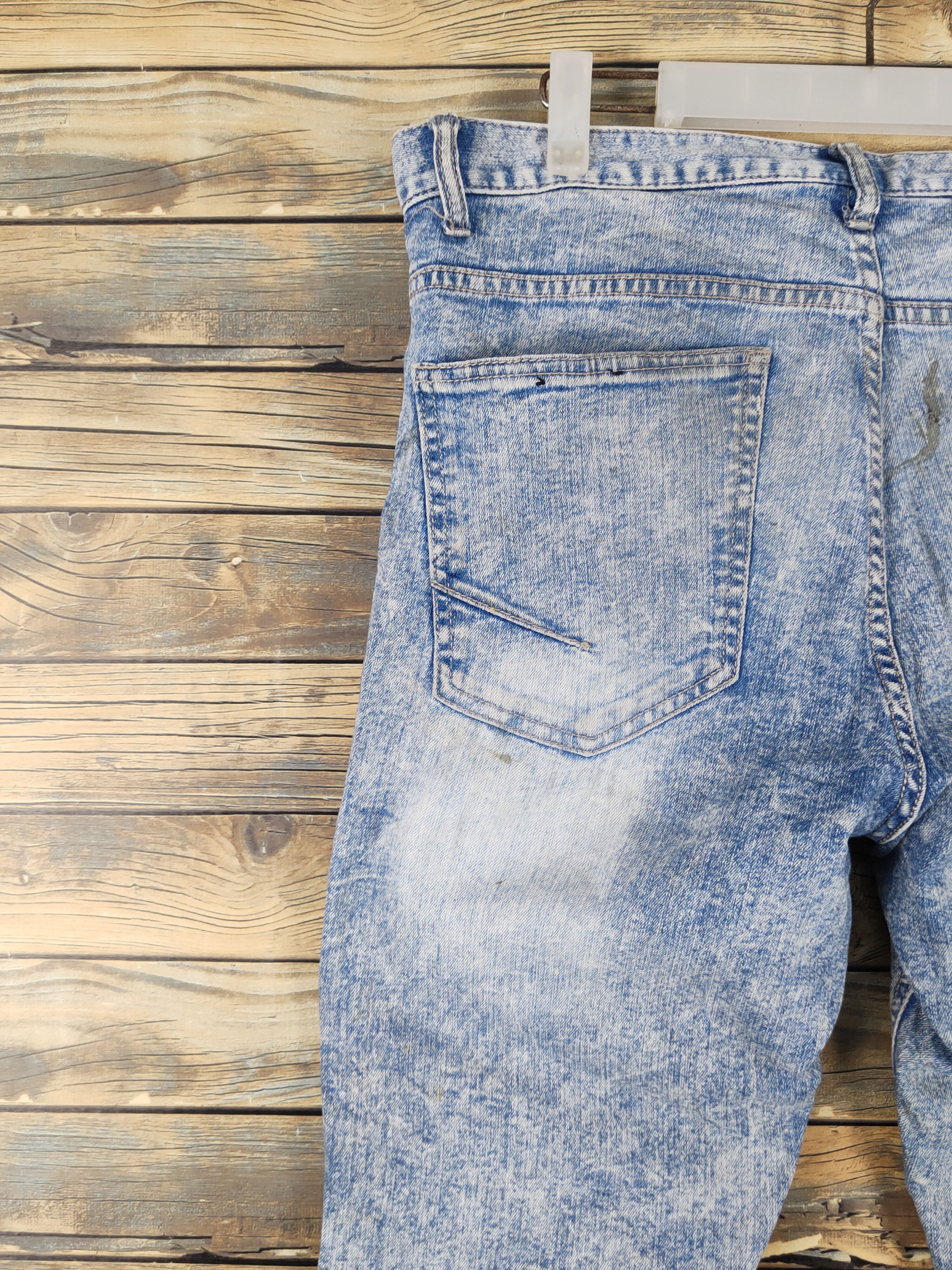 Japanese Brand Avail Mode Blue Distressed Ripped vintage denim Jeans #W1565 Size US 34 / EU 50 - 8 Thumbnail