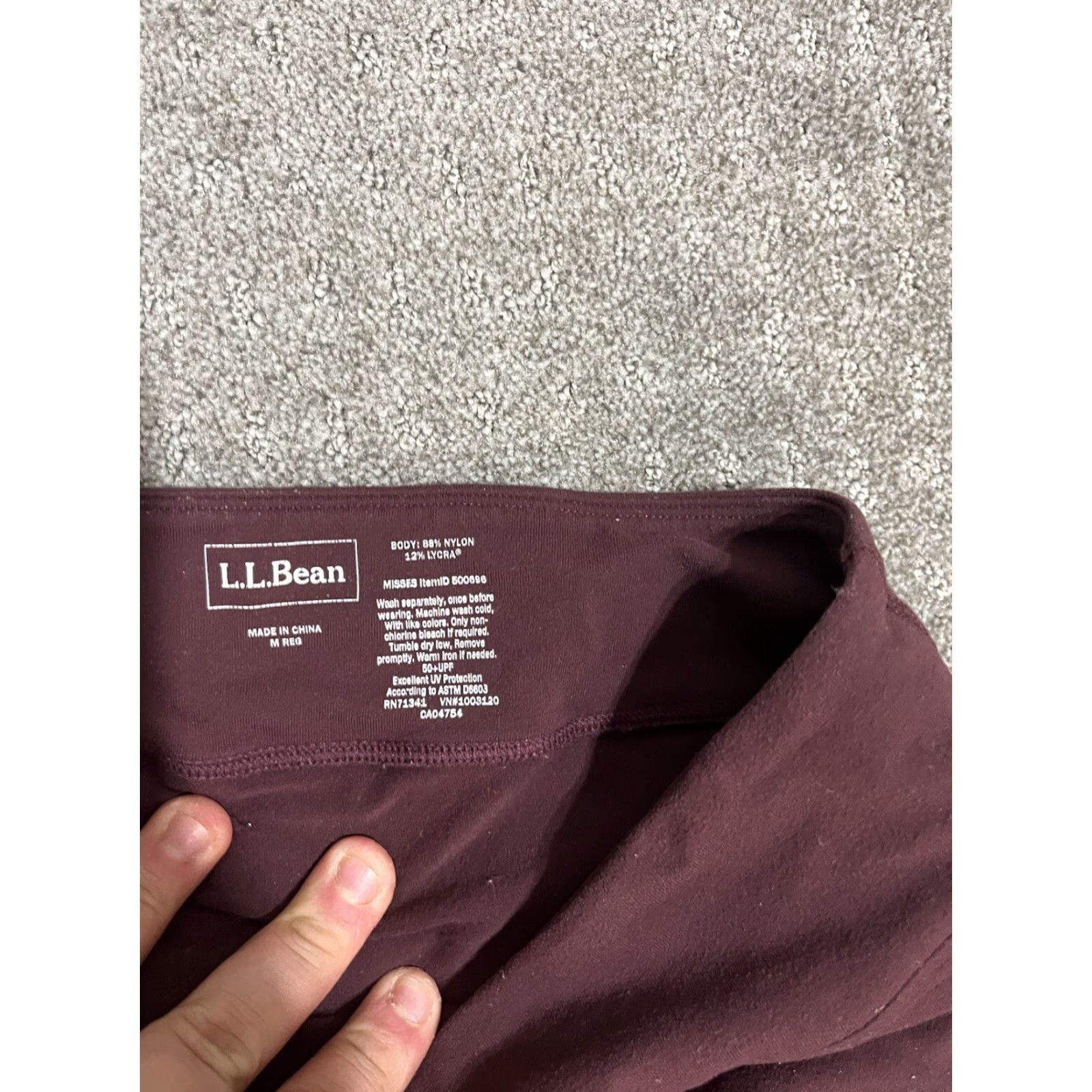 Vintage LL Bean Women's Leggings Medium Red Maroon Exercise 500696 Workout Size 32" / US 10 / IT 46 - 5 Thumbnail