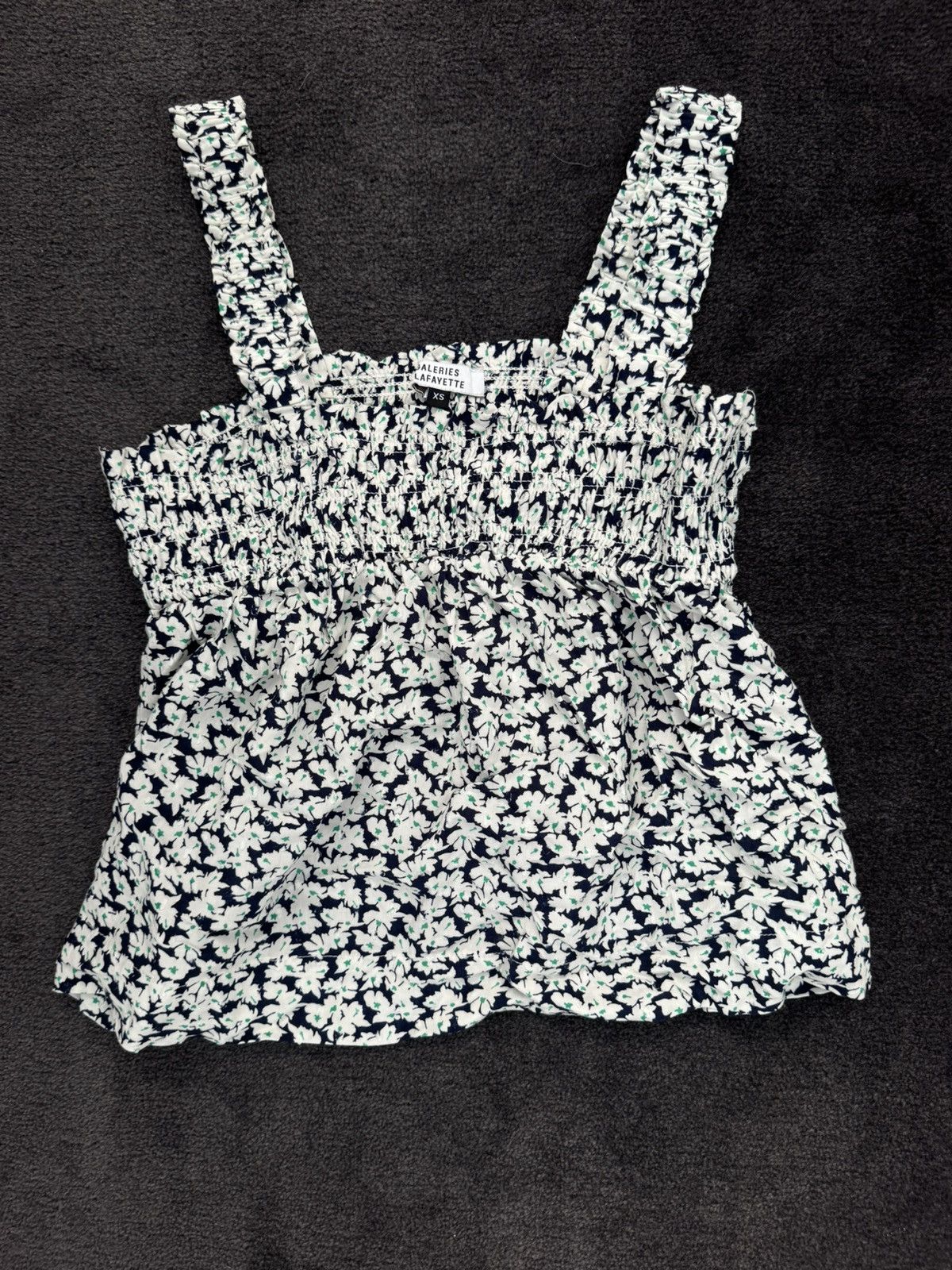 Galeries Lafayette Scrunched Floral print singlet top Size XS / US 0-2 / IT 36-38 - 2 Thumbnail