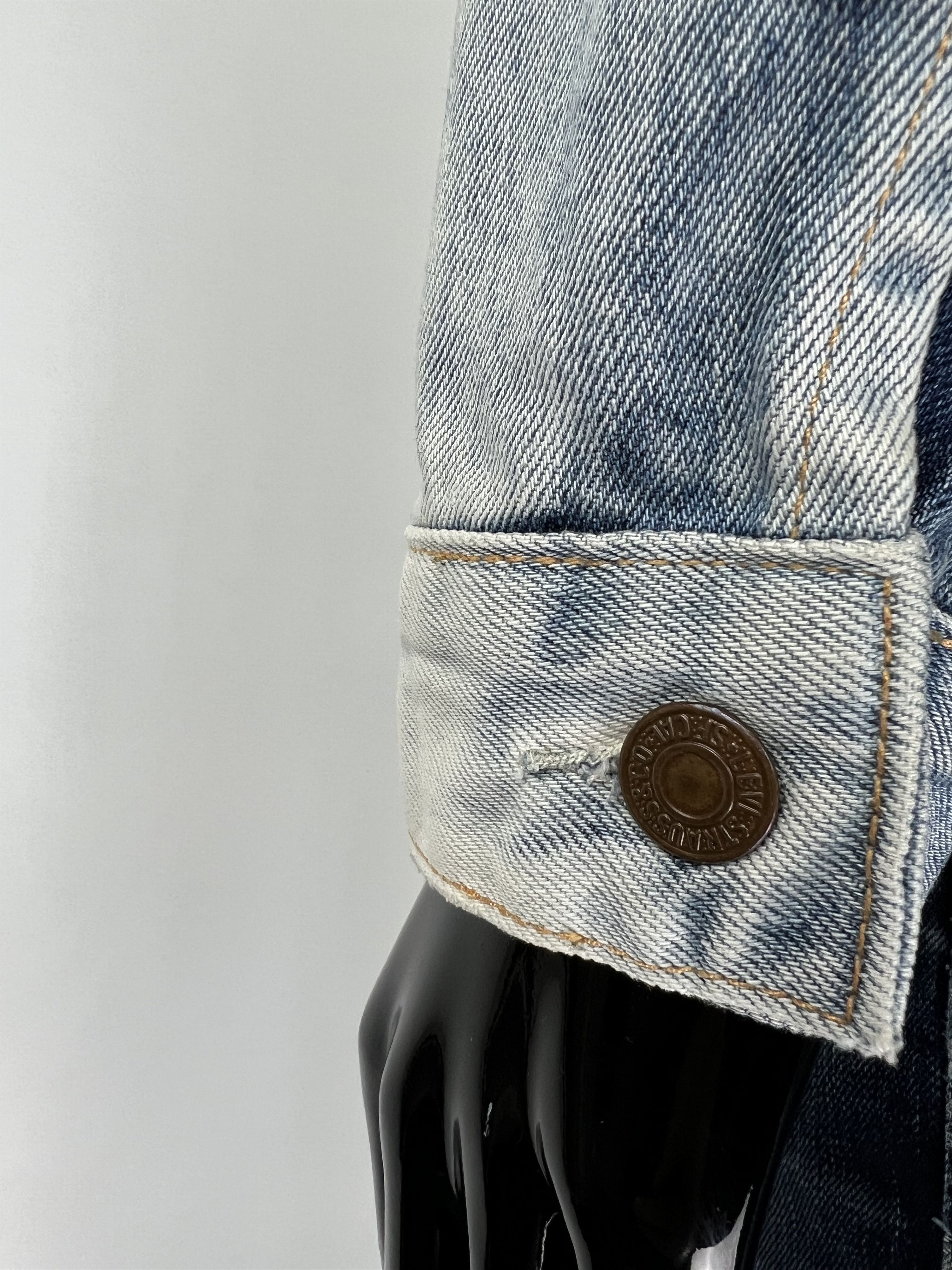 Levi's Levis Men's Blue White Distressed Denim Jacket Size L Size US L / EU 52-54 / 3 - 5 Thumbnail