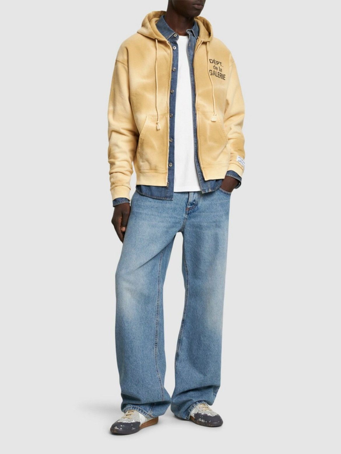 Gallery Dept. GALLERY DEPT. Washed bleached Logo Zip Hoodie Size US S / EU 44-46 / 1 - 4 Thumbnail