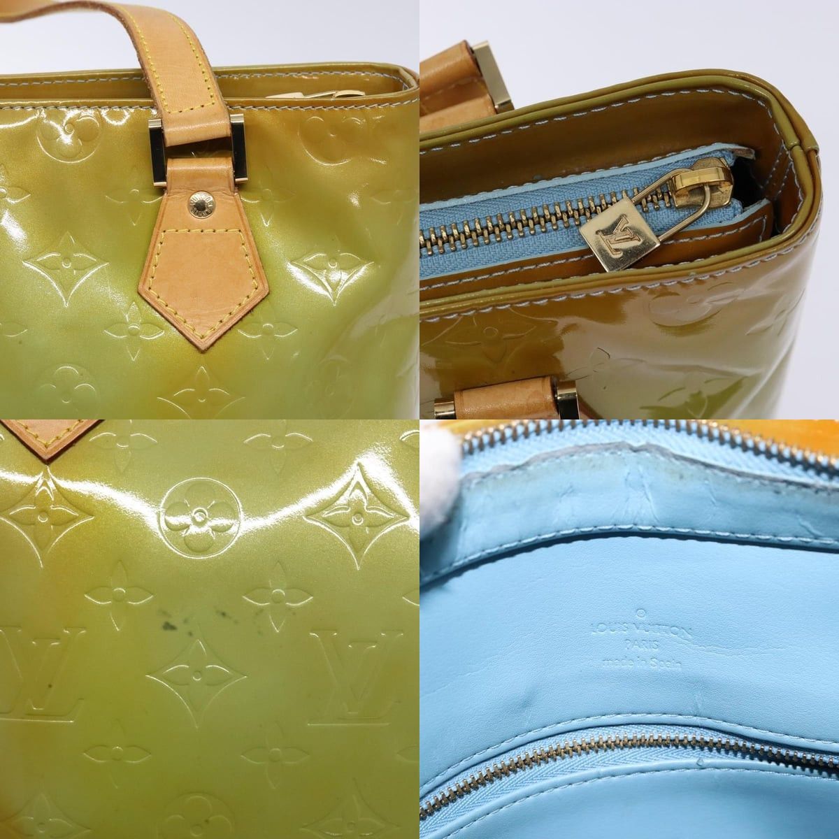 Louis Vuitton LOUIS VUITTON Monogram Vernis Houston Hand Bag Baby Blue Size ONE SIZE - 11 Thumbnail