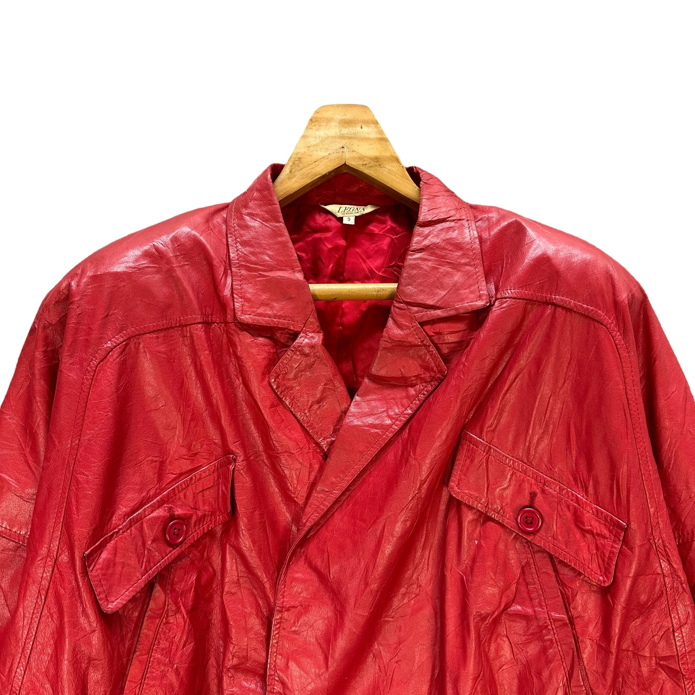 Japanese Brand LEGNA ANGEL LEATHER Red Crop Leather Jacket #A41-0941 Size M / US 6-8 / IT 42-44 - 2 Thumbnail