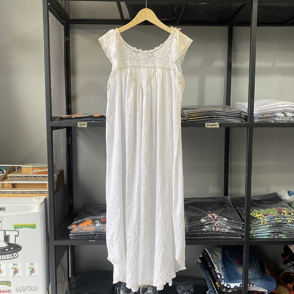 Dior  Vintage Dior Vintage Lace Trimmed White Lingerie Nightgown Dress |  Grailed