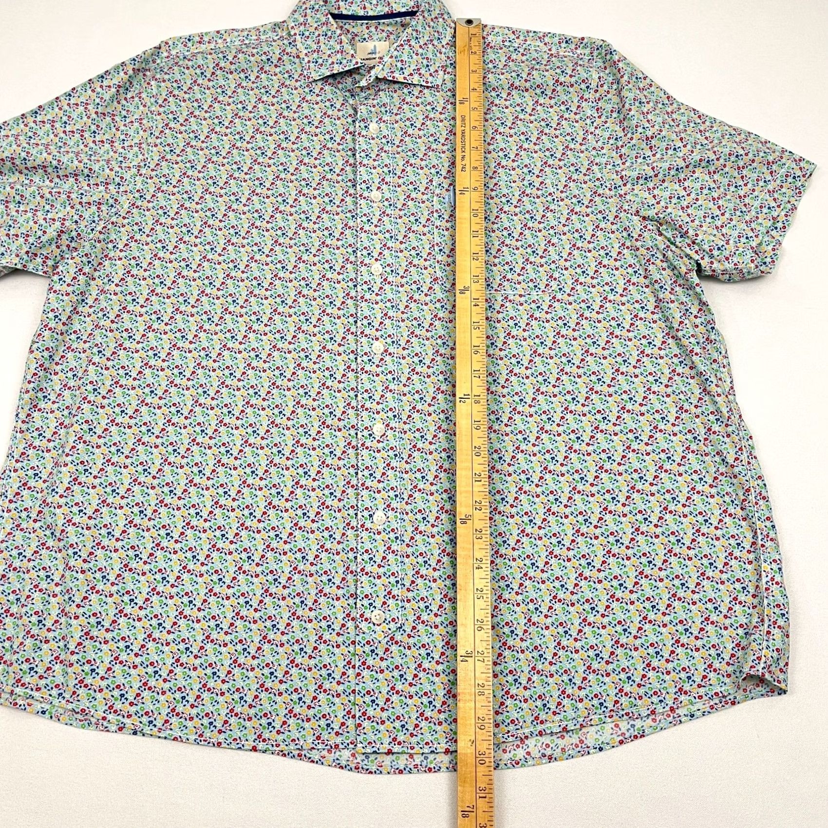 johnnie-O VINTAGE Johnnie O Hangin' Out Shirt Mens 2XL Blue Micro Floral Hawaiian Button Up Preppy Size US XXL / EU 58 / 5 - 5 Thumbnail