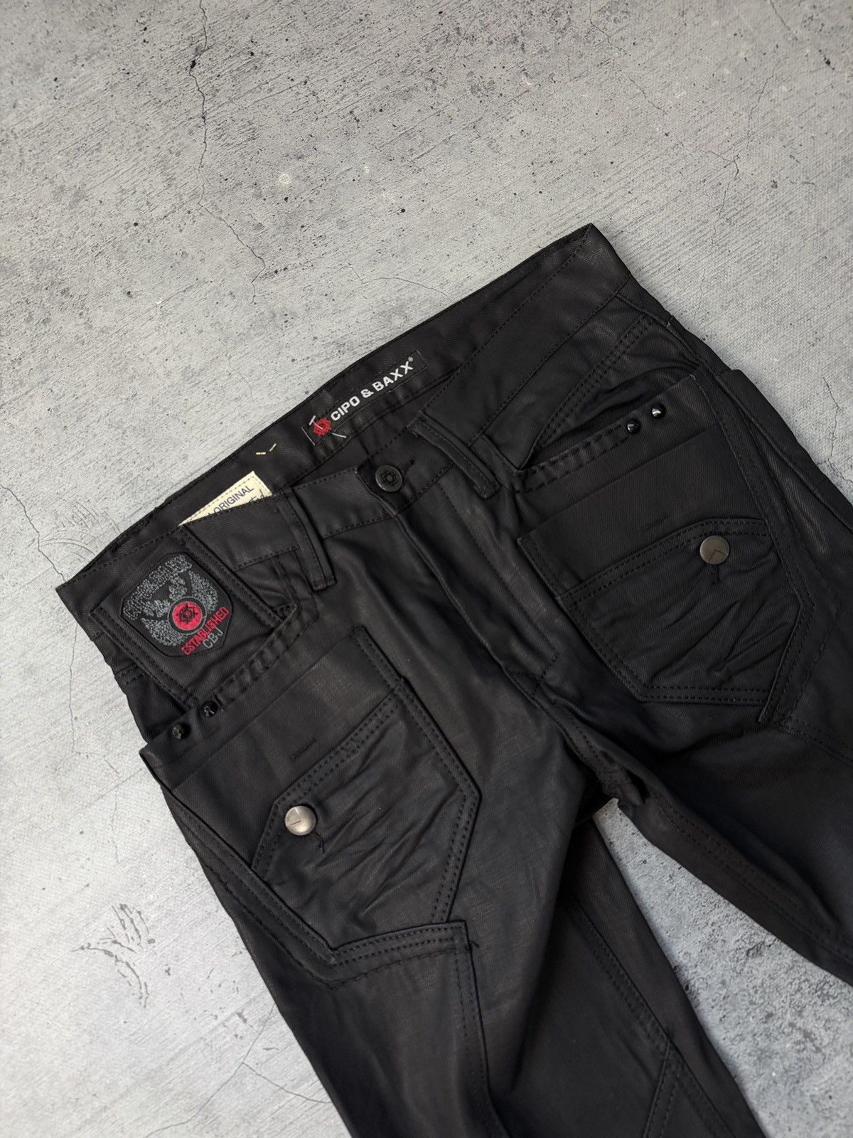 Japanese Brand Cipo & Baxx Jeans Dripp Waxed Embroidered Logo Ed Hardy Size US 31 - 6 Thumbnail