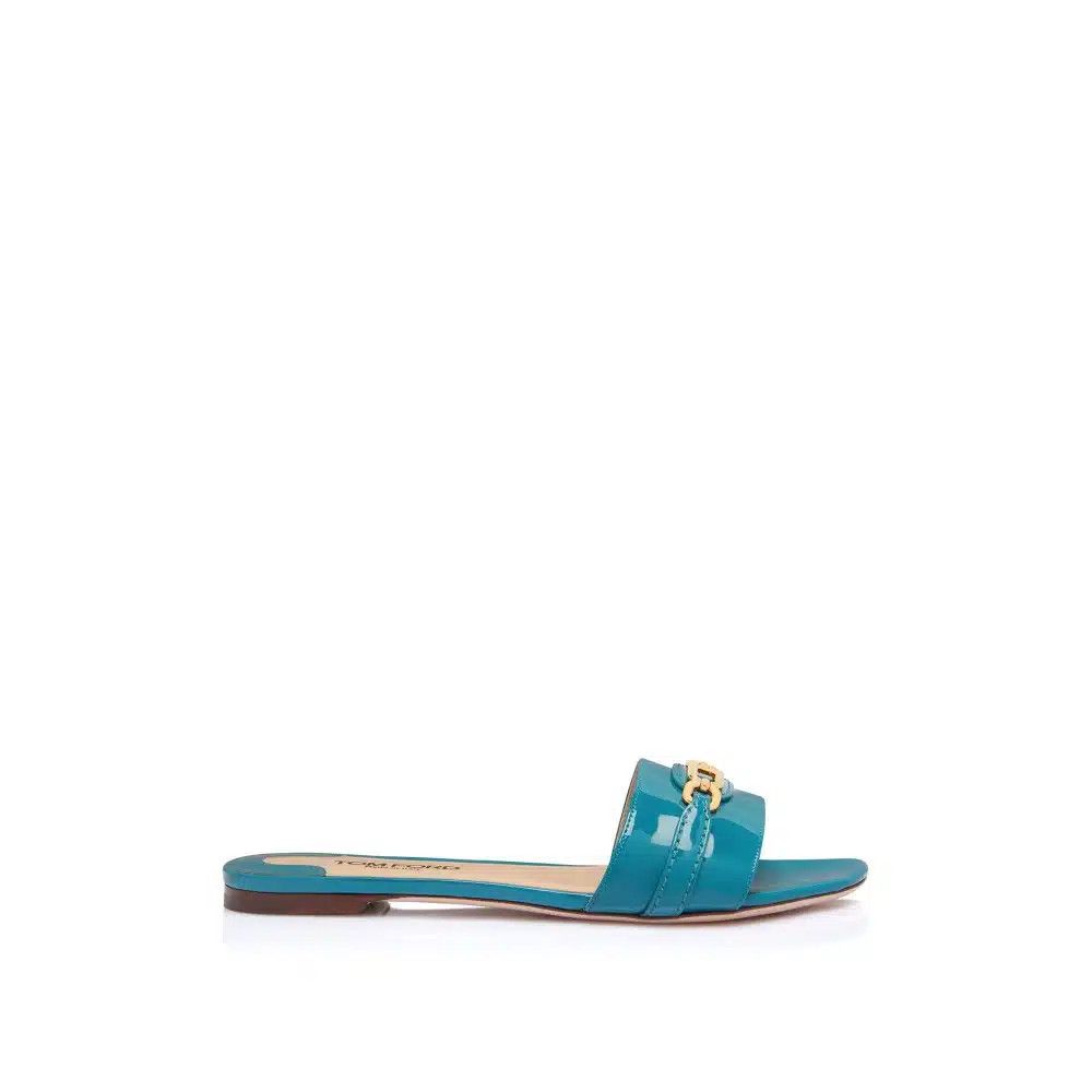 Tom Ford o1loc1c0326 W3526 Patent Leather Slides in Light Blue Size US 6 / IT 36 - 1 Thumbnail