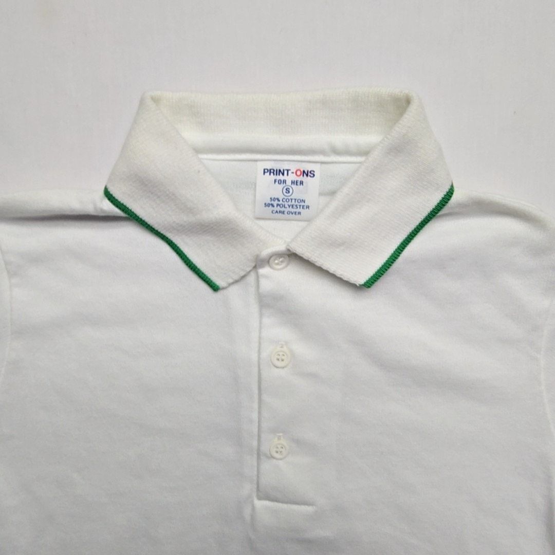 Vintage Vintage New Polo Print-Ons White Green Trim Small Shirt 80s Size S / US 4 / IT 40 - 2 Thumbnail