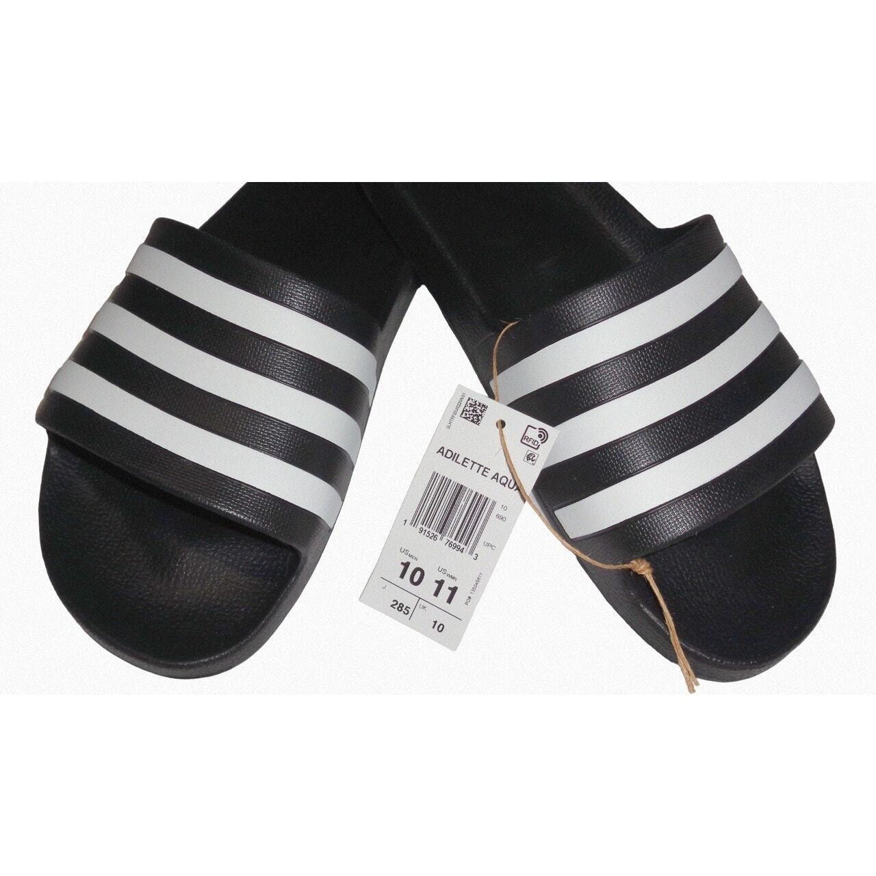Adidas New Adidas Adilette Aqua Black Slip On Sandals Shoes Mens 10 Size US 10 / EU 43 - 2 Thumbnail