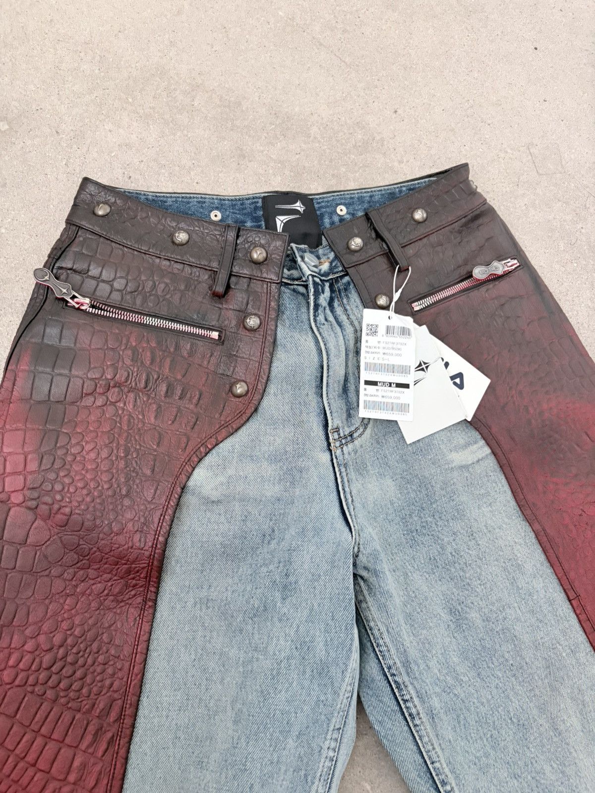 Fila × Thug Club dragon leather denim mix short Size US 30 / EU 46 - 2 Thumbnail