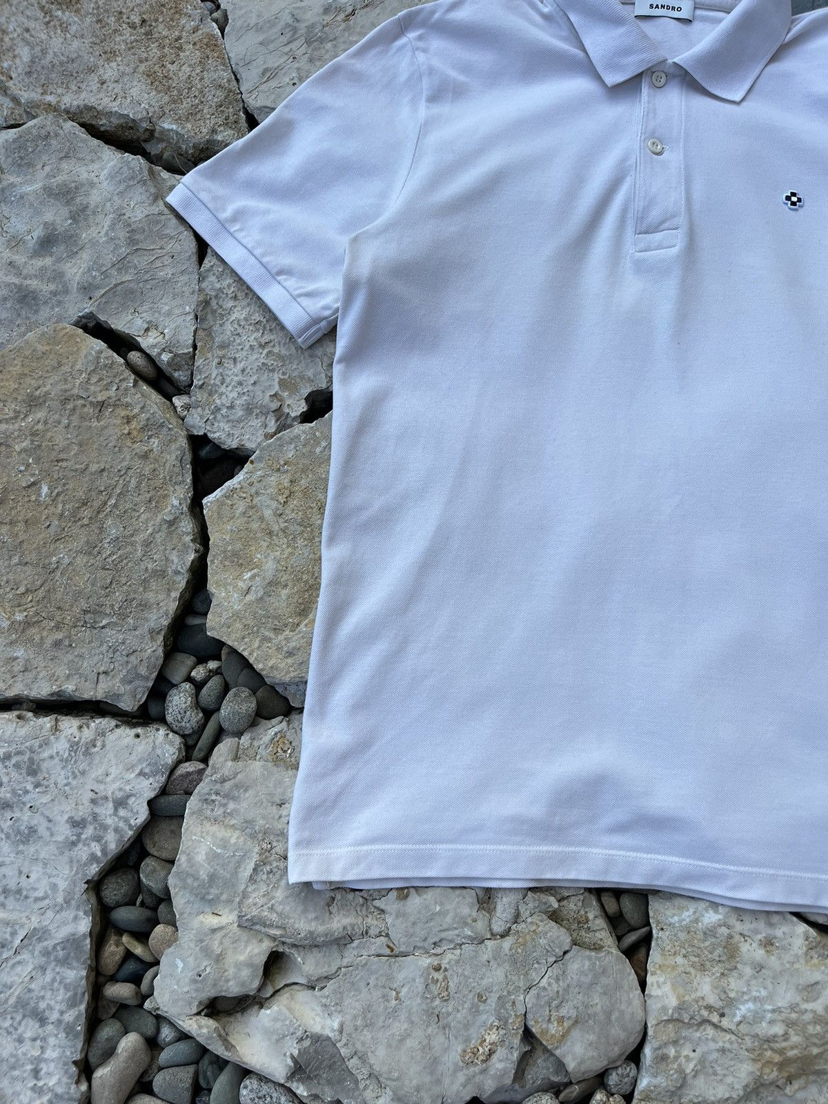 Designer × Sandro Sandro Paris cross chest logo flower aesthetic polo tee Size US M / EU 48-50 / 2 - 7 Thumbnail