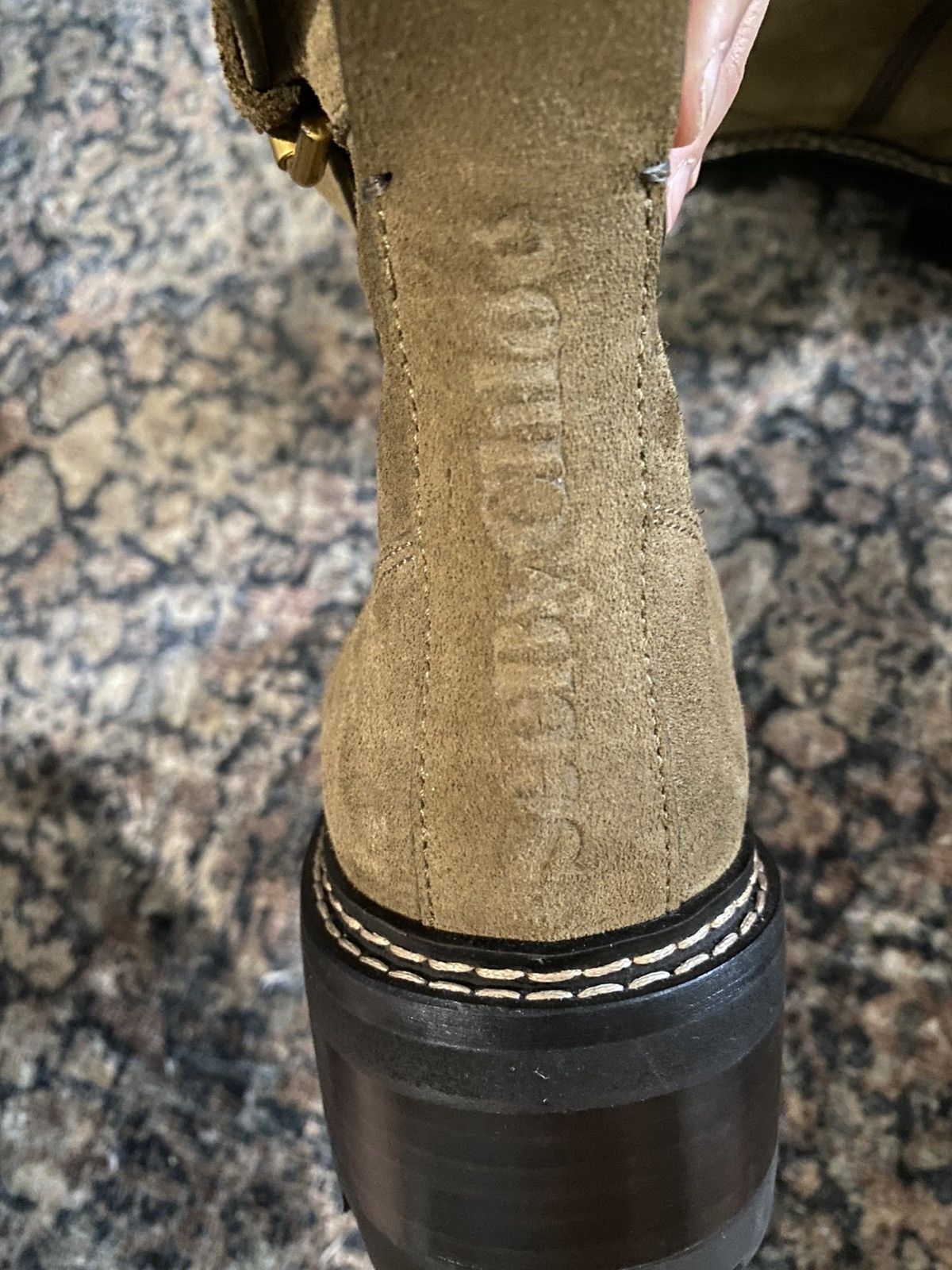 See by Chloe Mallory Suede Combat Boots in Khaki Brown Size EU 39.5/ US 9 Size US 9 / IT 39 - 6 Thumbnail