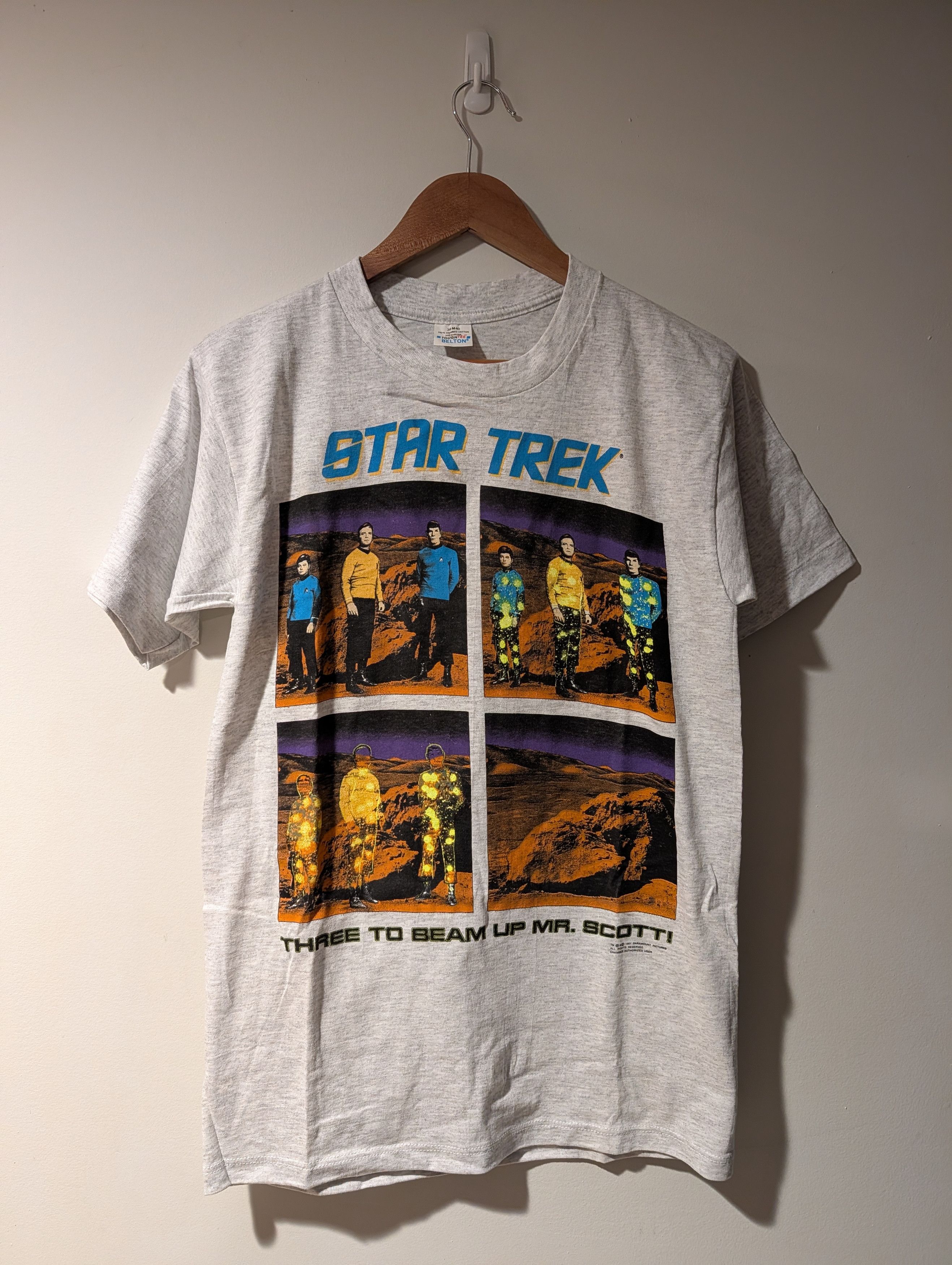 Hanes Vintage 1991 Star Trek Three to Beam Up Mr. Scotti T-Shirt Size US M / EU 48-50 / 2 - 1 Thumbnail
