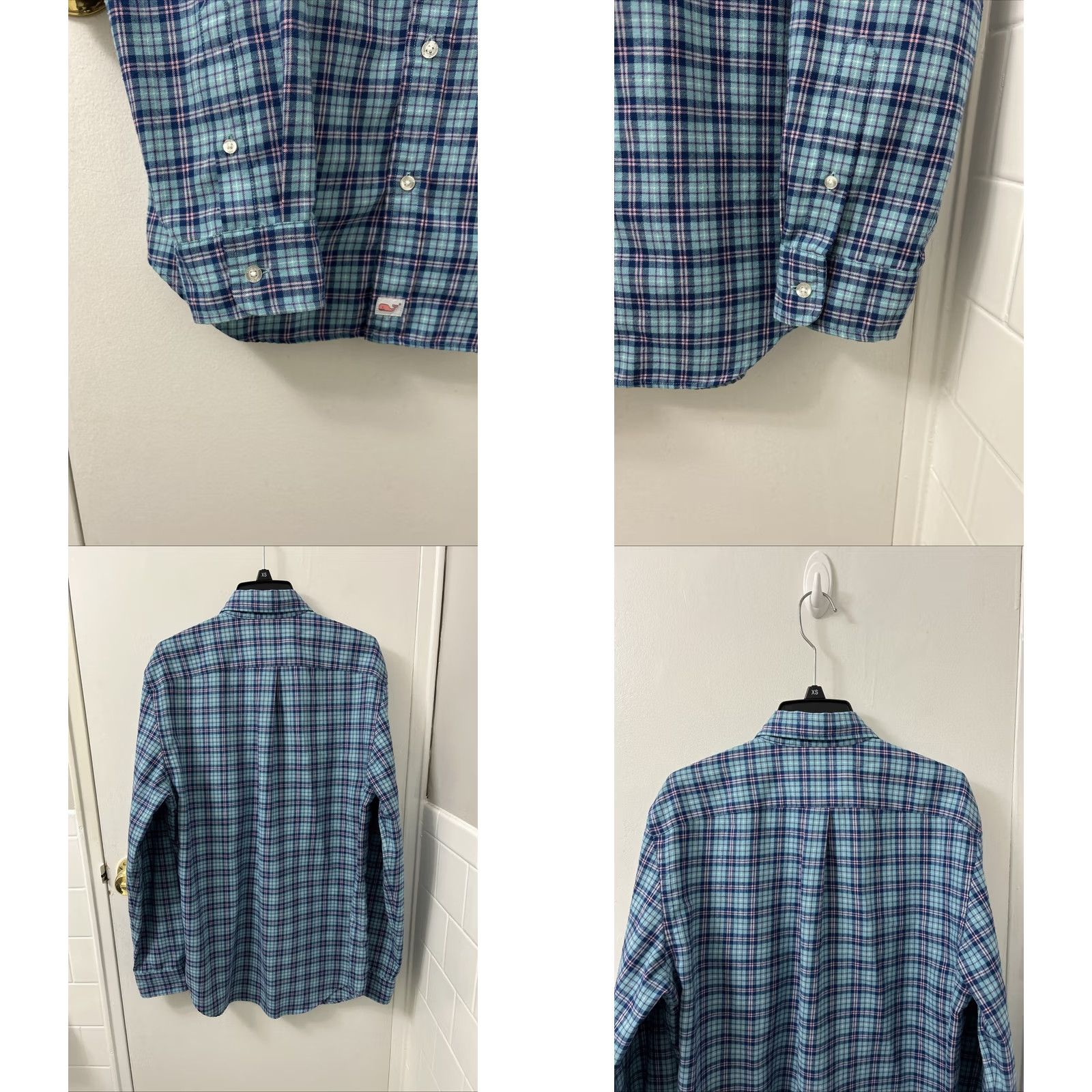 Vineyard Vines Vineyard Vines Performance Shirt Mens S Blue Pink Plaid Classic Fit Murray L/S Size US S / EU 44-46 / 1 - 8 Thumbnail