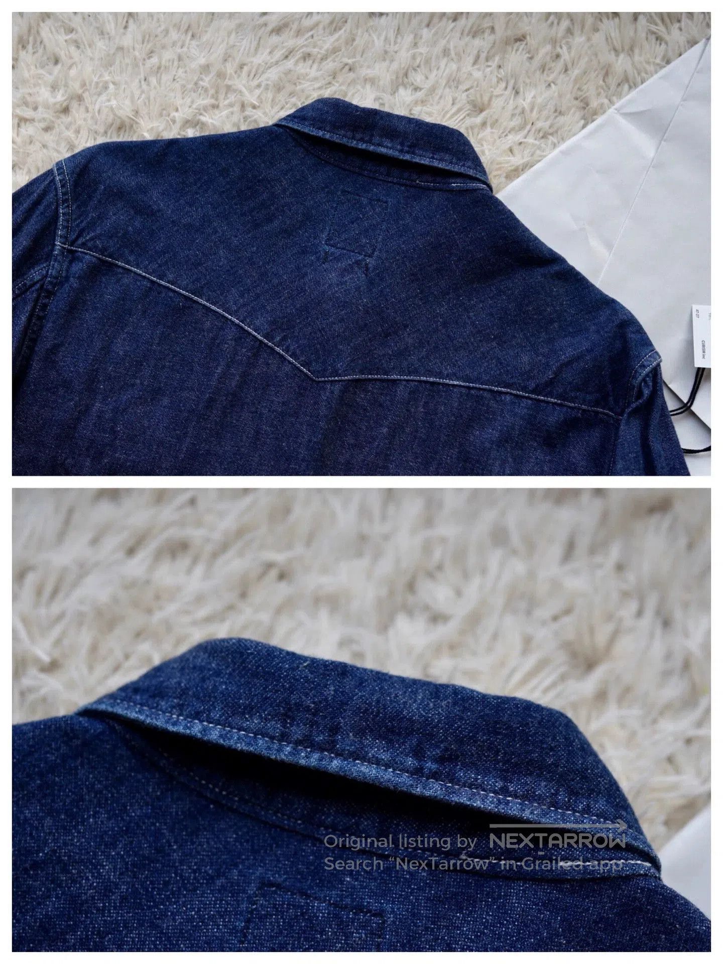 Visvim Blue Denim Long Sleeve Button-Up with Embroidered Sleeves. Size US M / EU 48-50 / 2 - 6 Thumbnail
