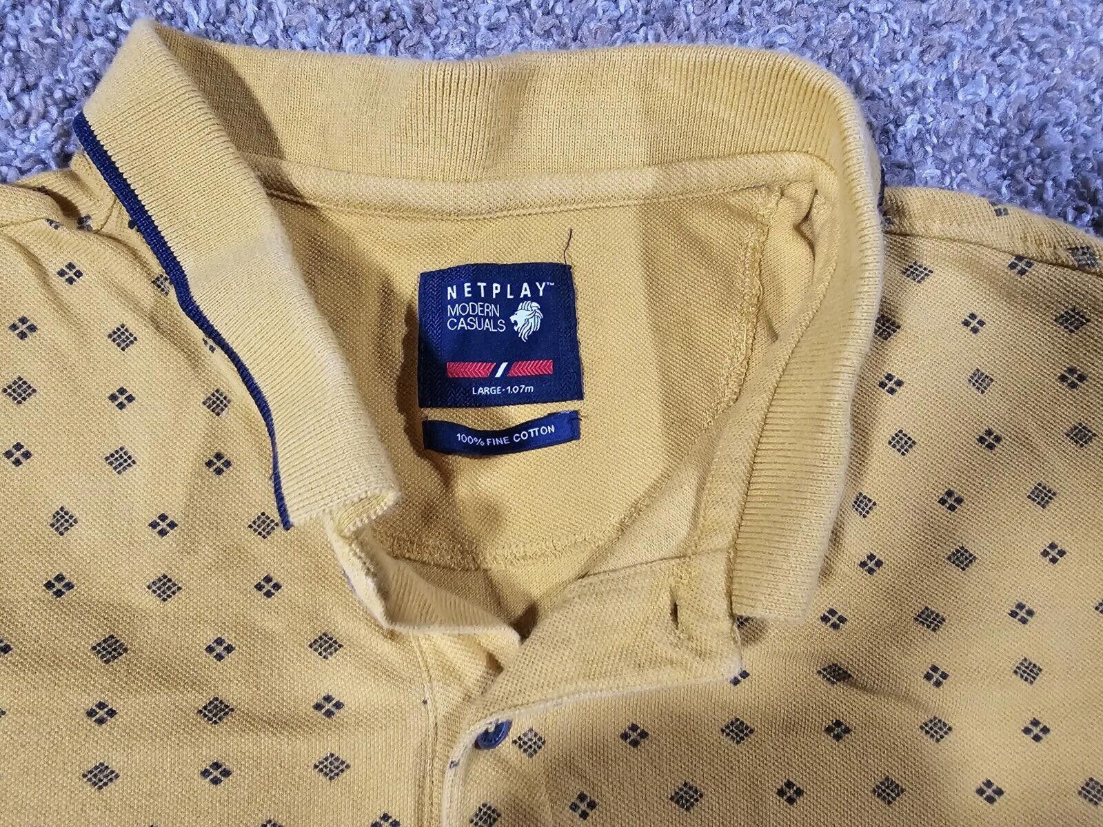 Designer Netplay modern casuals LG yellow polo shirt 100% fine cotton Size US L / EU 52-54 / 3 - 3 Thumbnail