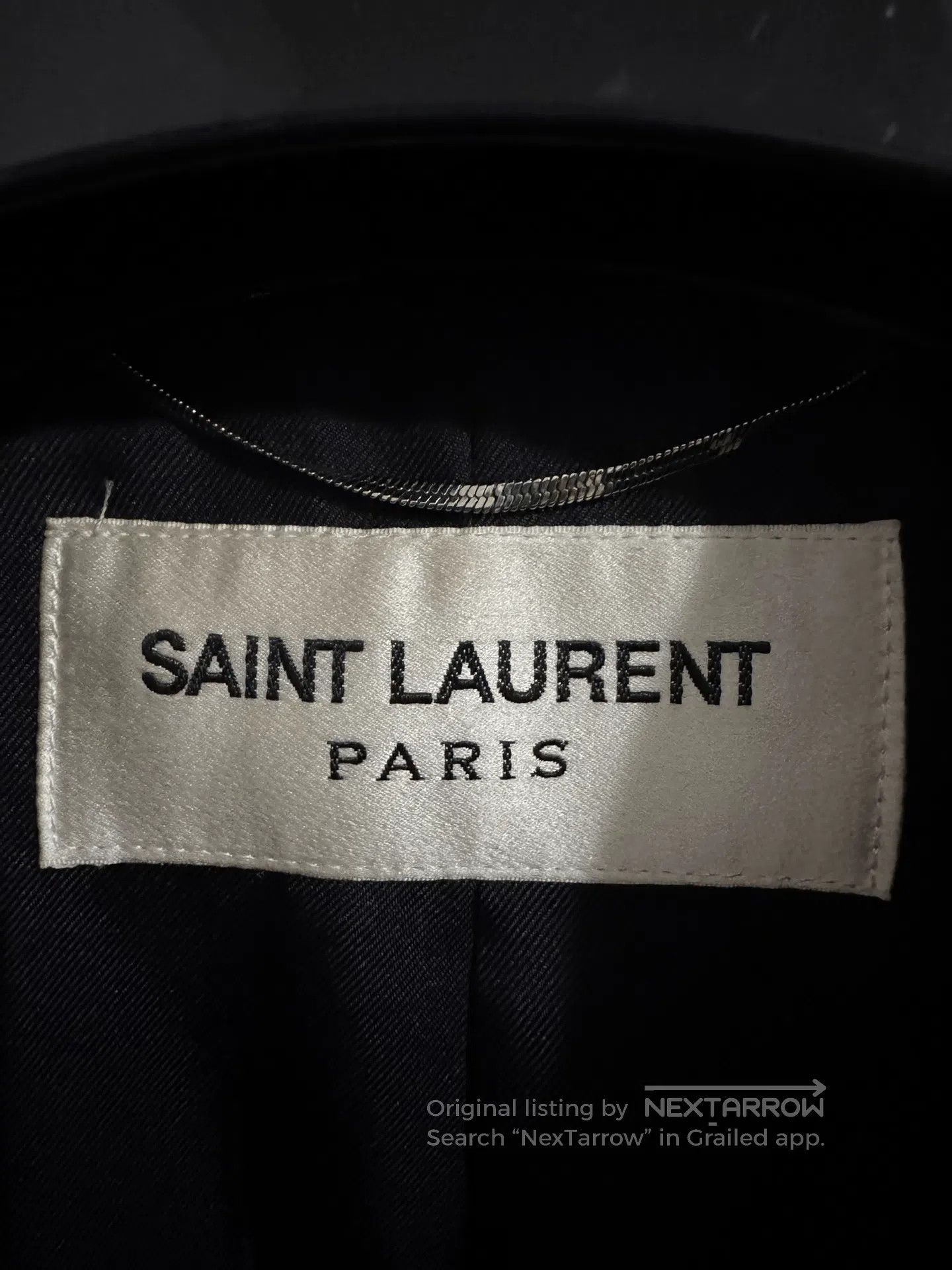 Saint Laurent Velvet Coat with Classic Collar.