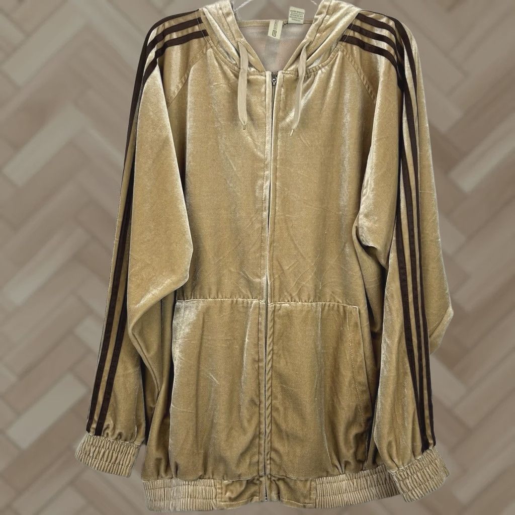 Velour VINTAGE Godbody Track Jacket Mens L Brown Velour Zip Streetwear 70s 80s Hip Hop Full Zip Men Size US L / EU 52-54 / 3 - 1 Thumbnail