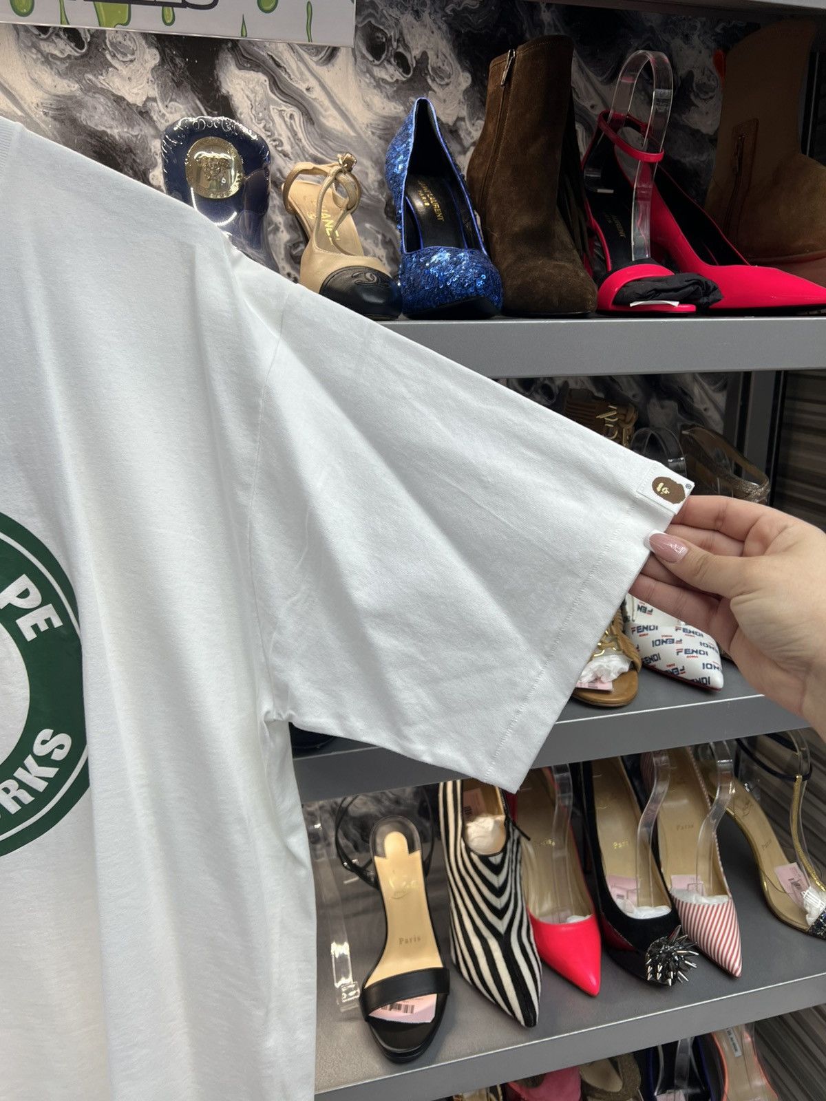 Bape Bape Busy Work Round Green Tee Size US XXL / EU 58 / 5 - 4 Thumbnail