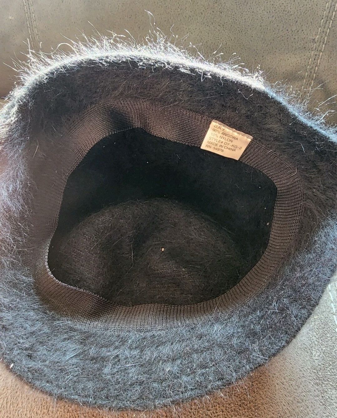 Other Vintage D.N.Y Accessories Black Angora Nylon Hat One Size Size ONE SIZE - 4 Thumbnail