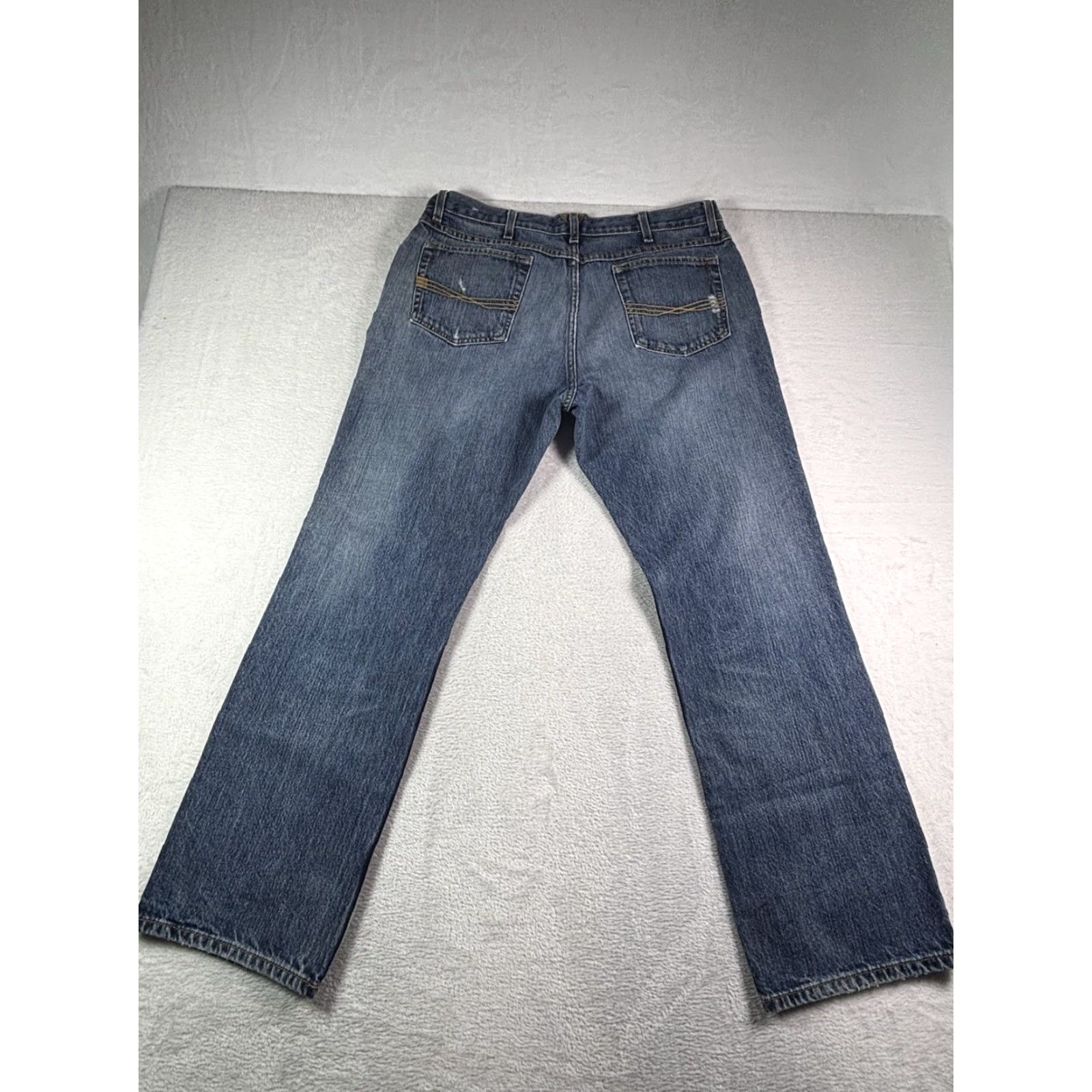 Ariat Ariat Jeans Men's Relaxed Boot Cut M4 Blue Distressed Denim Size 36x32 Med Wash Jeans Size US 36 / EU 52 - 2 Thumbnail