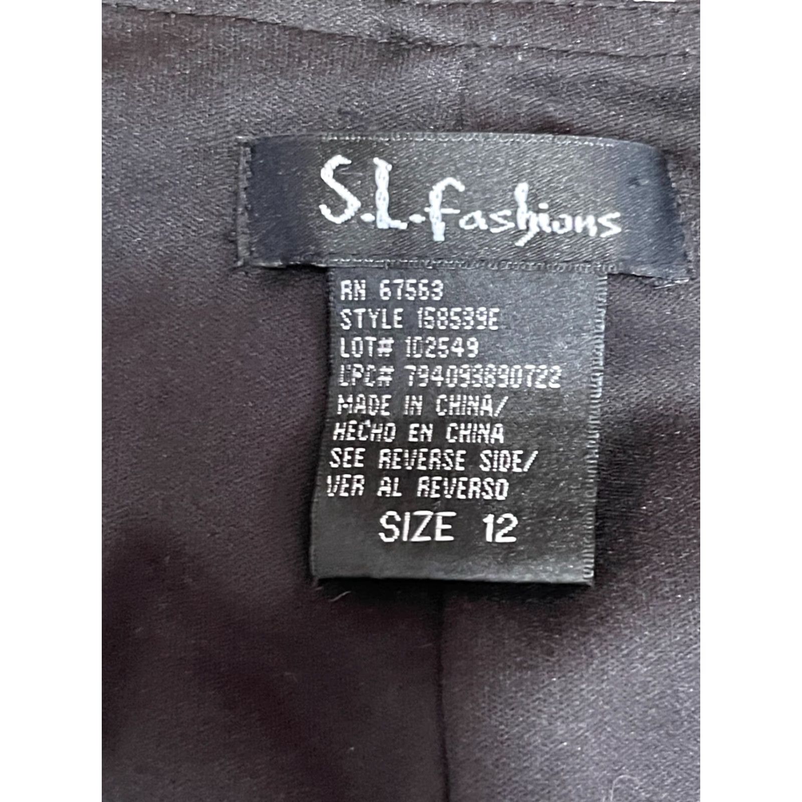 Vintage S.L. Fashions Dress Women Size 12 A-Line Long Sleeve Black White Knee Length Casual Vintage No Size XL / US 12-14 / IT 48-50 - 5 Thumbnail