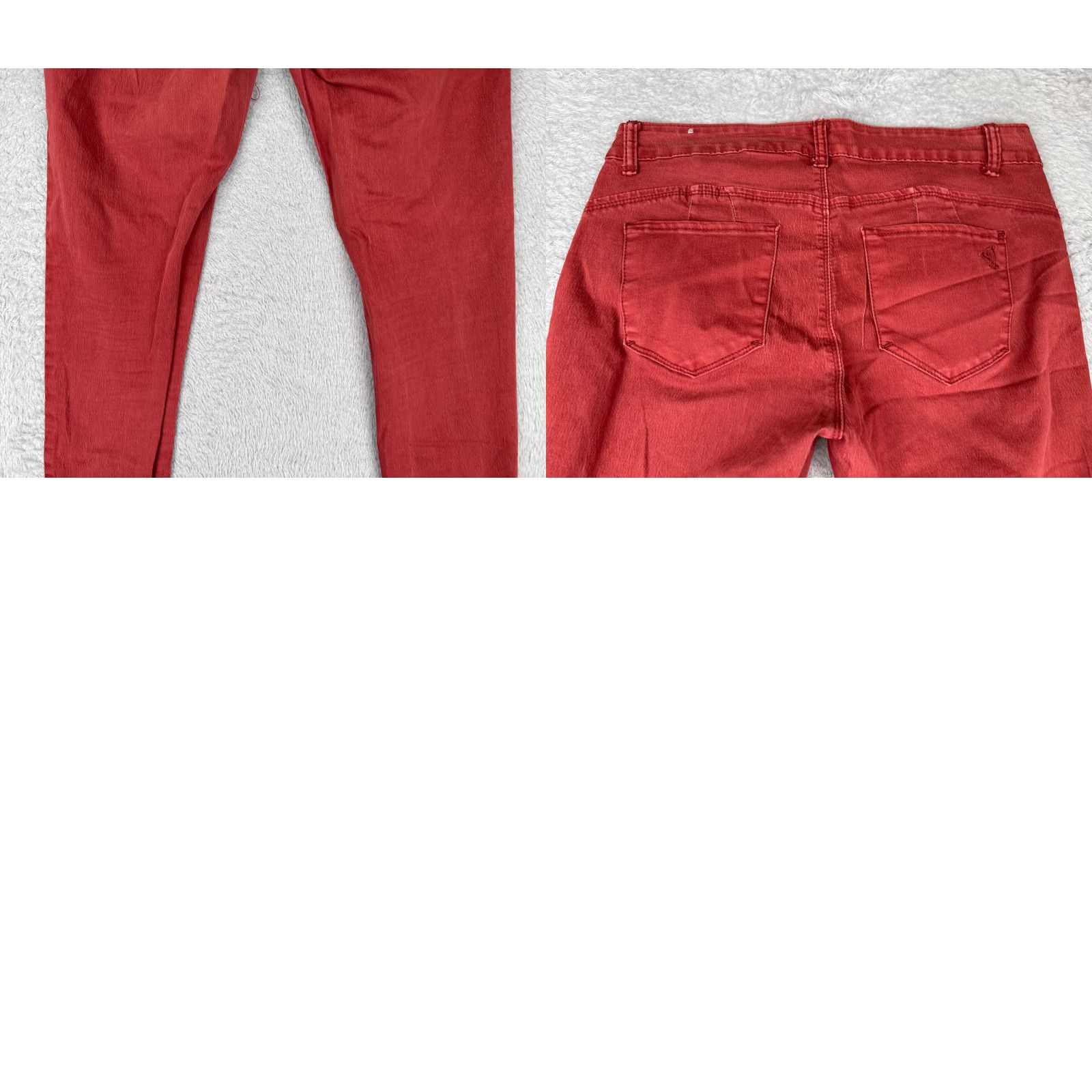 Vintage VIP Jeans Red Denim Skinny Jeans Womens 31x31 Mid Rise Cotton Blend Stretch 11 Regular 5-Pocket Distressed Buttons Vintage No Size 32" / US 10 / IT 46 - 10 Thumbnail