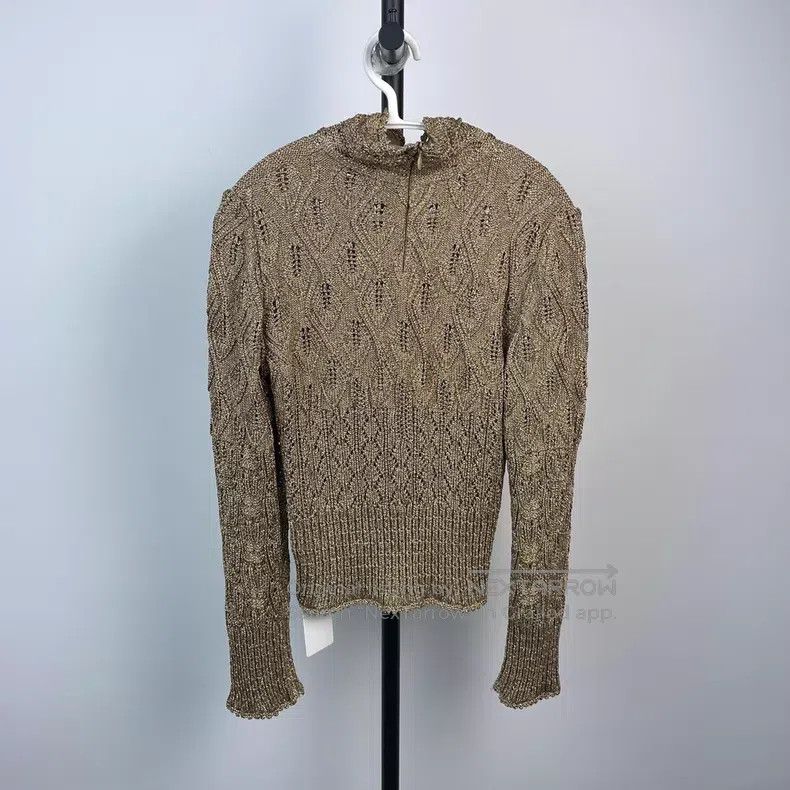 Louis Vuitton Louis Vuitton Linen brown knit cut-out crewneck sweater Size M / US 6-8 / IT 42-44 - 2 Thumbnail
