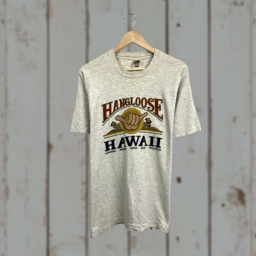 Gildan VINTAGE 90s Hang loose Surfing Hawaii Aloha t-shirt hype Nike Shirt Gray L Mens Size US L / EU 52-54 / 3 - 1 Thumbnail
